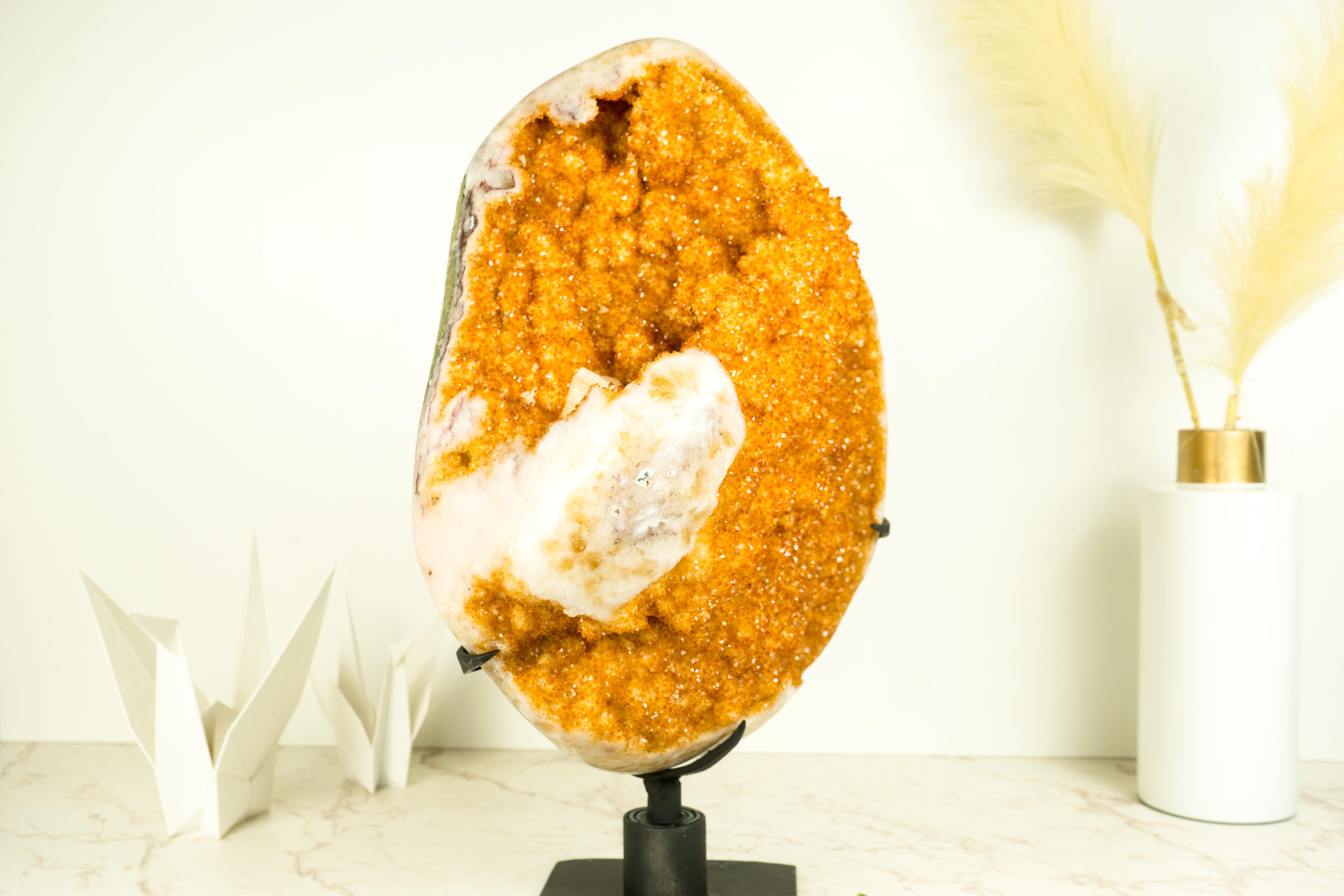 Raro mazzo di fiori di citrino extra-large, colore arancio-dorato, da collezione in vendita 1