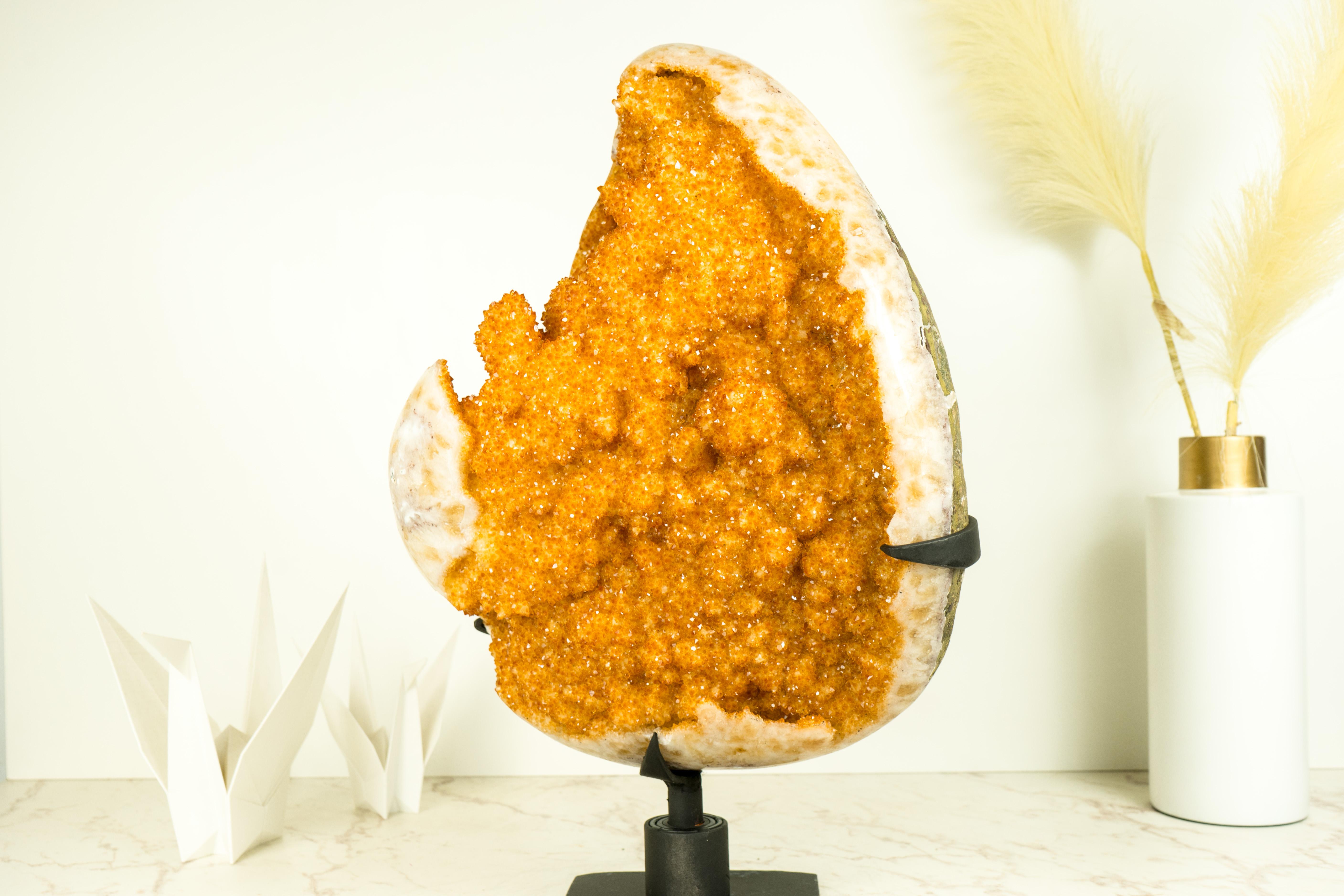 Raro mazzo di fiori di citrino extra-large, colore arancio-dorato, da collezione in vendita 2