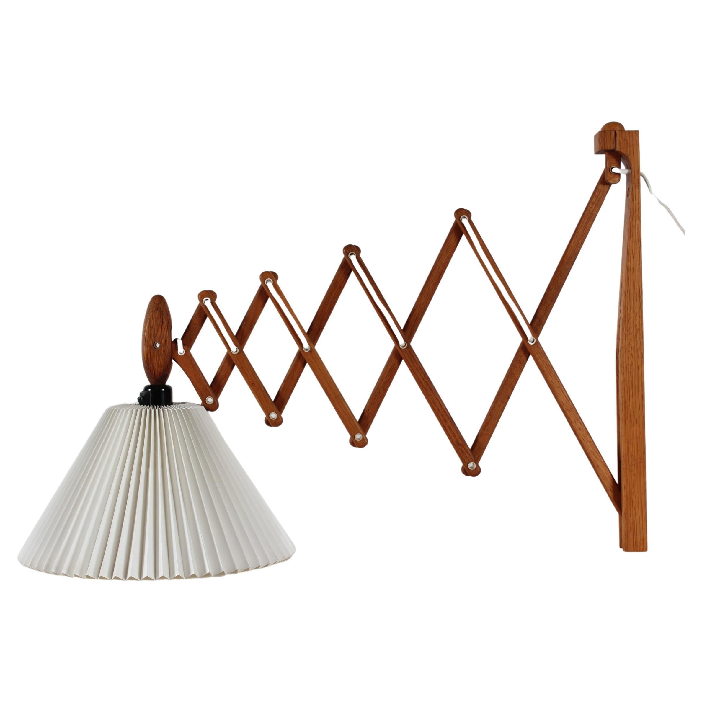 Rare Extra Large Le Klint SAX Wall Lamp of Oak with Original Lamp Shade 1960s
