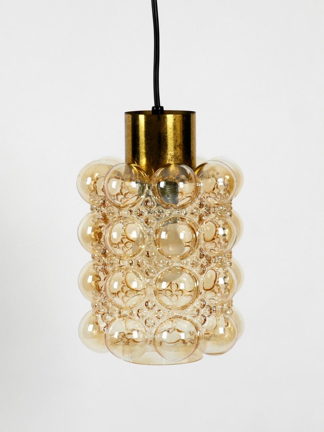Space Age Rare Extra Large Limburg Brass Glass Bubble Pendant Lamp Design Helena Tynell