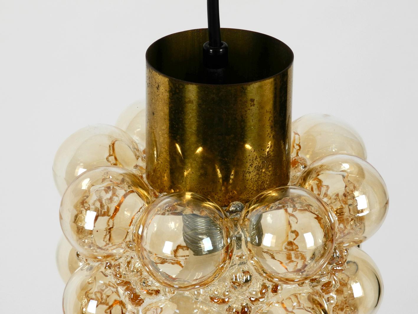 Rare Extra Large Limburg Brass Glass Bubble Pendant Lamp Design Helena Tynell 1