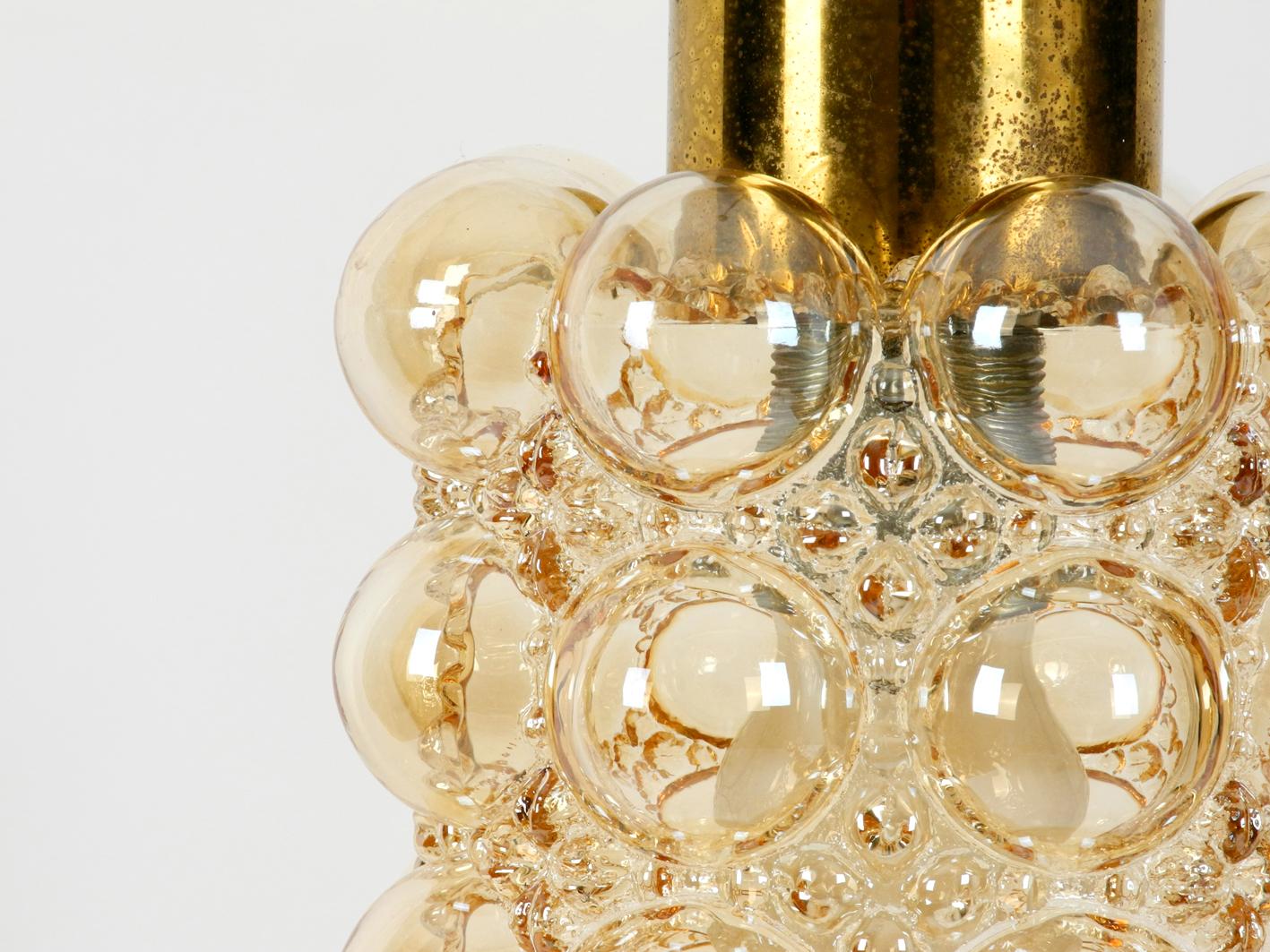 Rare Extra Large Limburg Brass Glass Bubble Pendant Lamp Design Helena Tynell 2