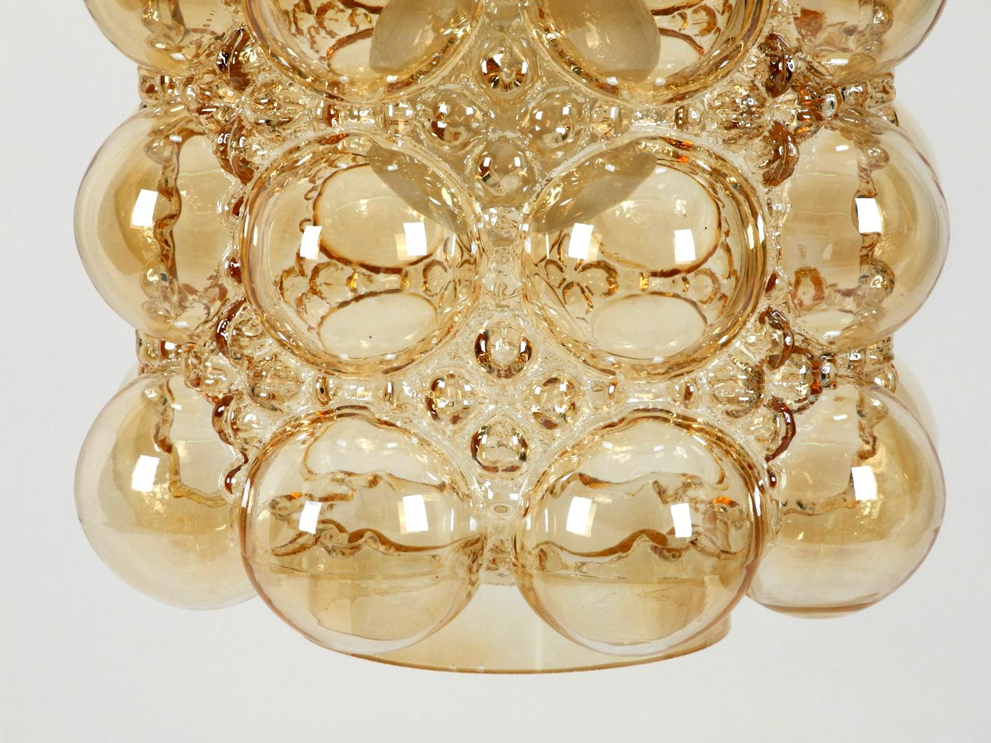 Rare Extra Large Limburg Brass Glass Bubble Pendant Lamp Design Helena Tynell 3