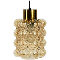 Rare Extra Large Limburg Brass Glass Bubble Pendant Lamp Design Helena Tynell