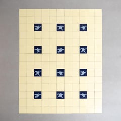 Seltener extra großer Satz Vintage Michelin Man Fliesen, um 1960