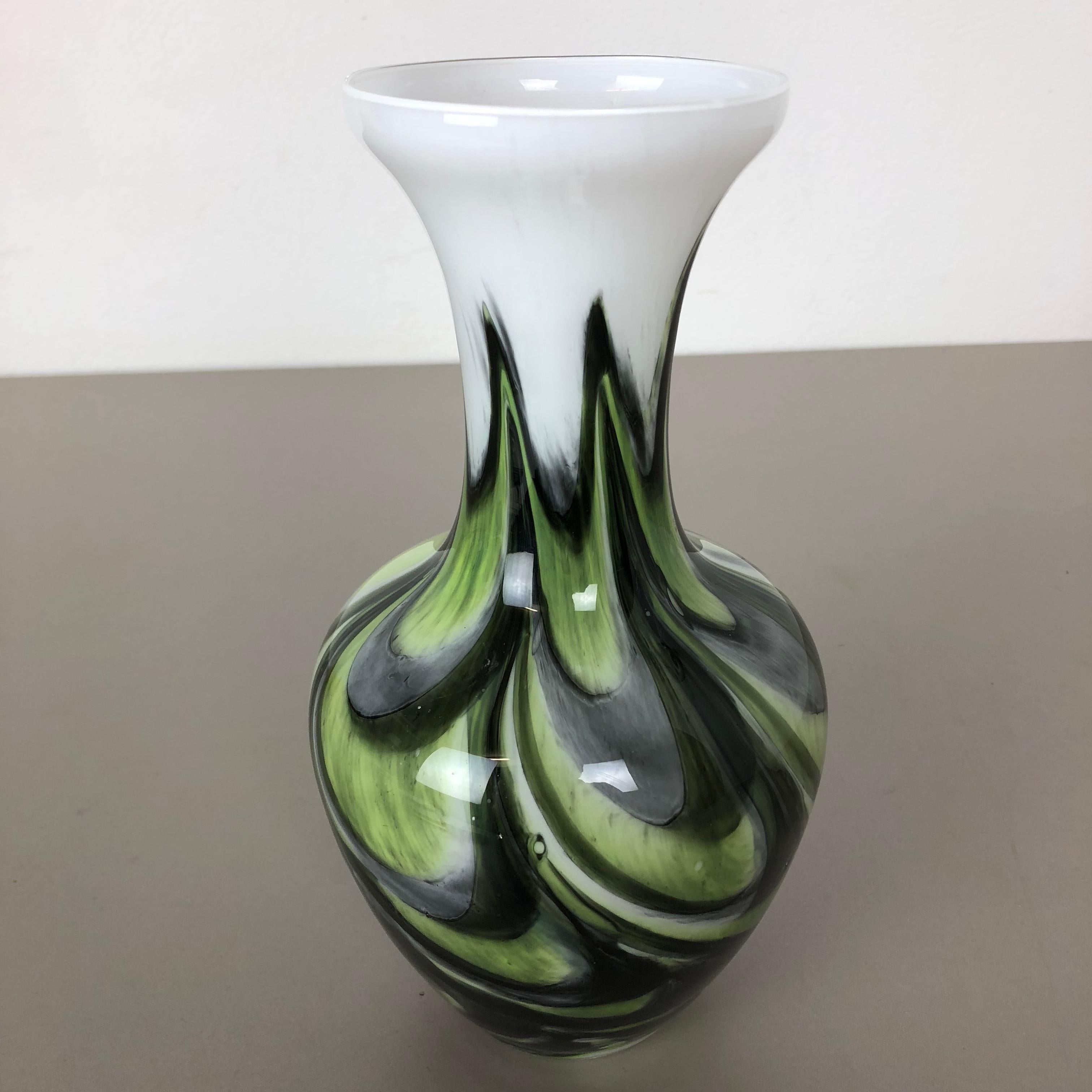 Rare Extra Large Vintage Pop Art Opaline Florence Glass Vase Design, Italy 1970s For Sale 1