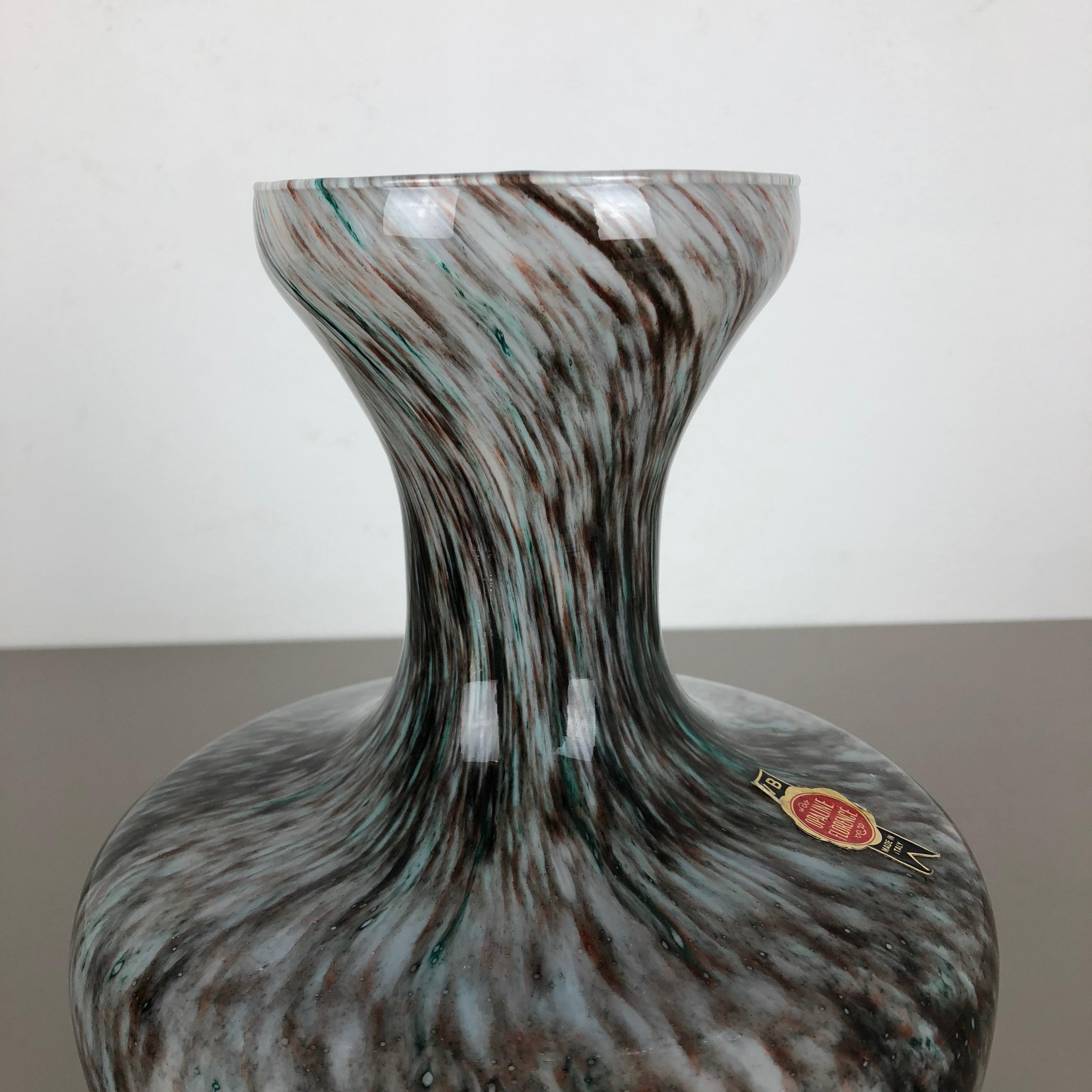 Rare Extra Large Vintage Pop Art Opaline Florence Glass Vase Design, Italy 1970s For Sale 6