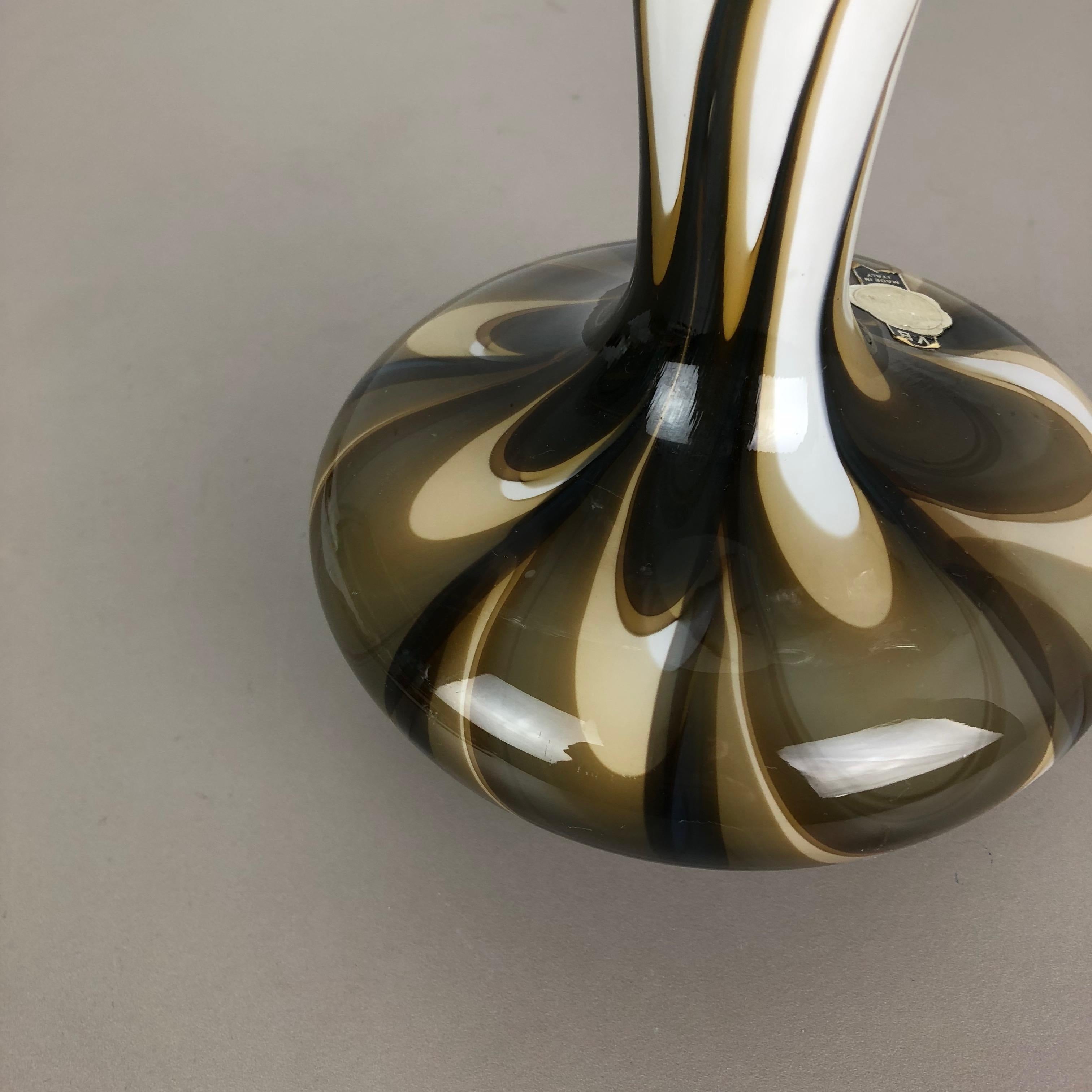 Rare Extra Large Vintage Pop Art Opaline Florence Glass Vase Design, Italy 1970s For Sale 1