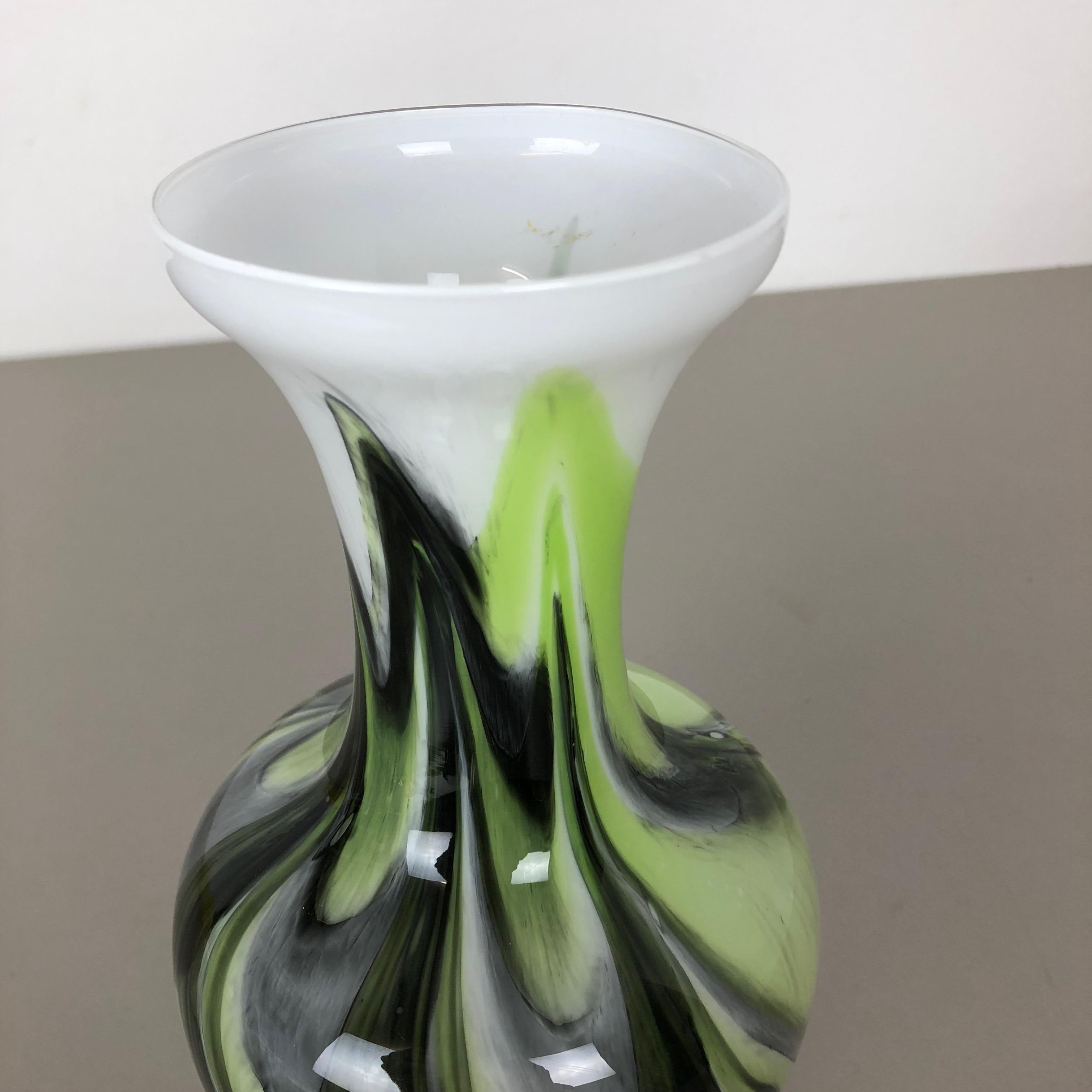 Italian Rare Extra Large Vintage Pop Art Opaline Florence Glass Vase Design, Italy 1970s For Sale