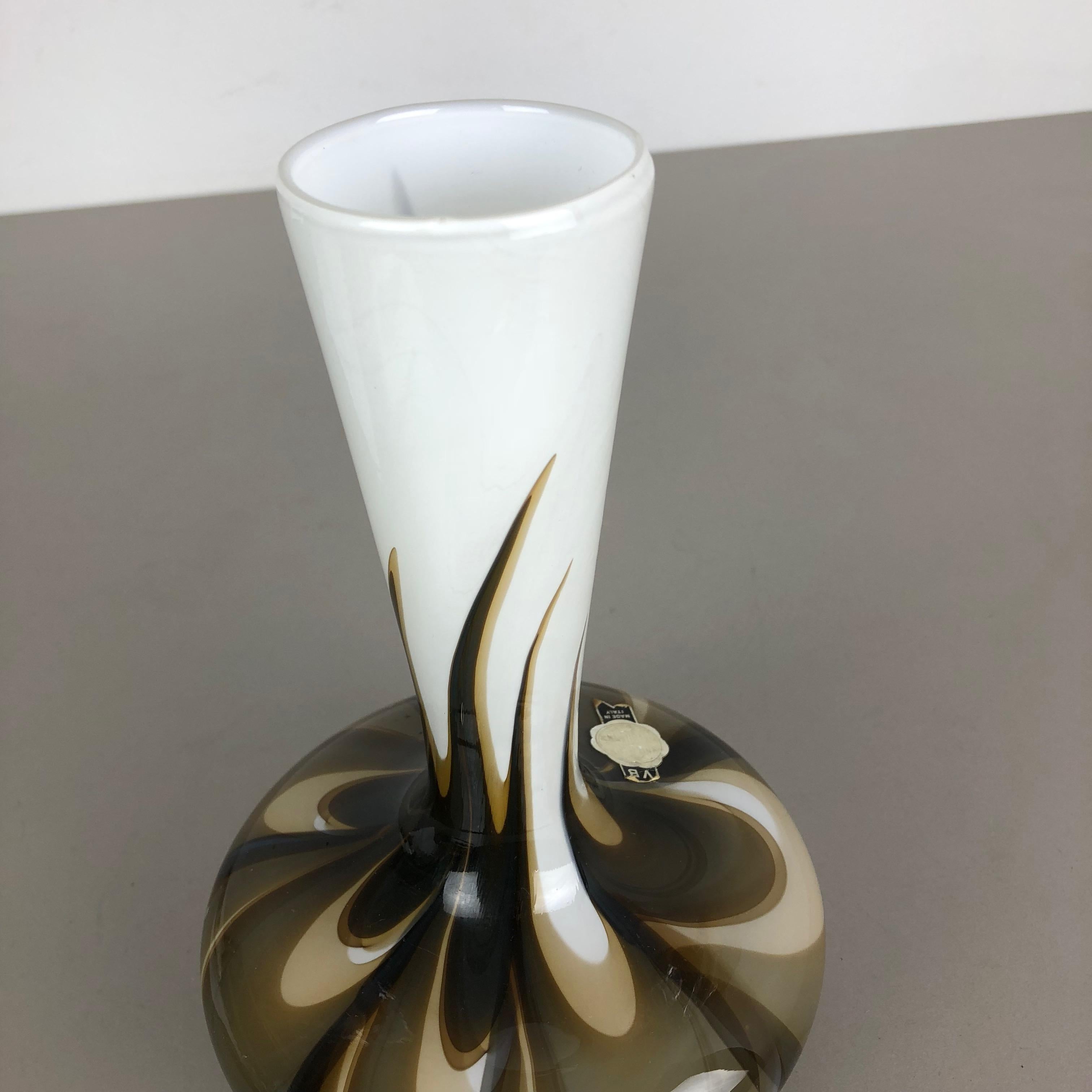 Rare Extra Large Vintage Pop Art Opaline Florence Glass Vase Design, Italy 1970s For Sale 2