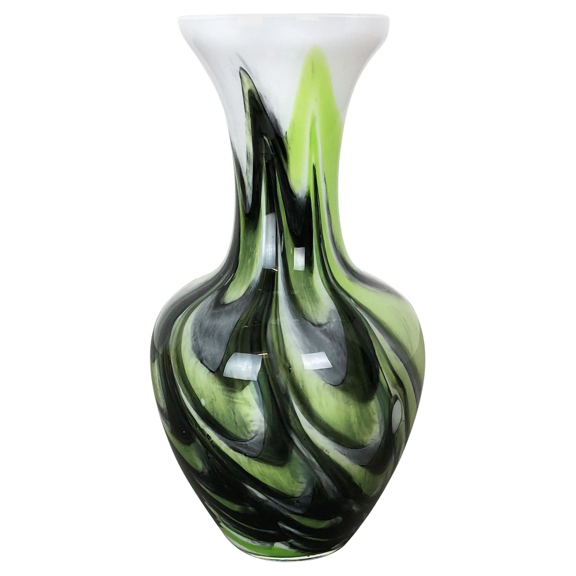 Rare Extra Large Vintage Pop Art Opaline Florence Glass Vase Design, Italy 1970s For Sale