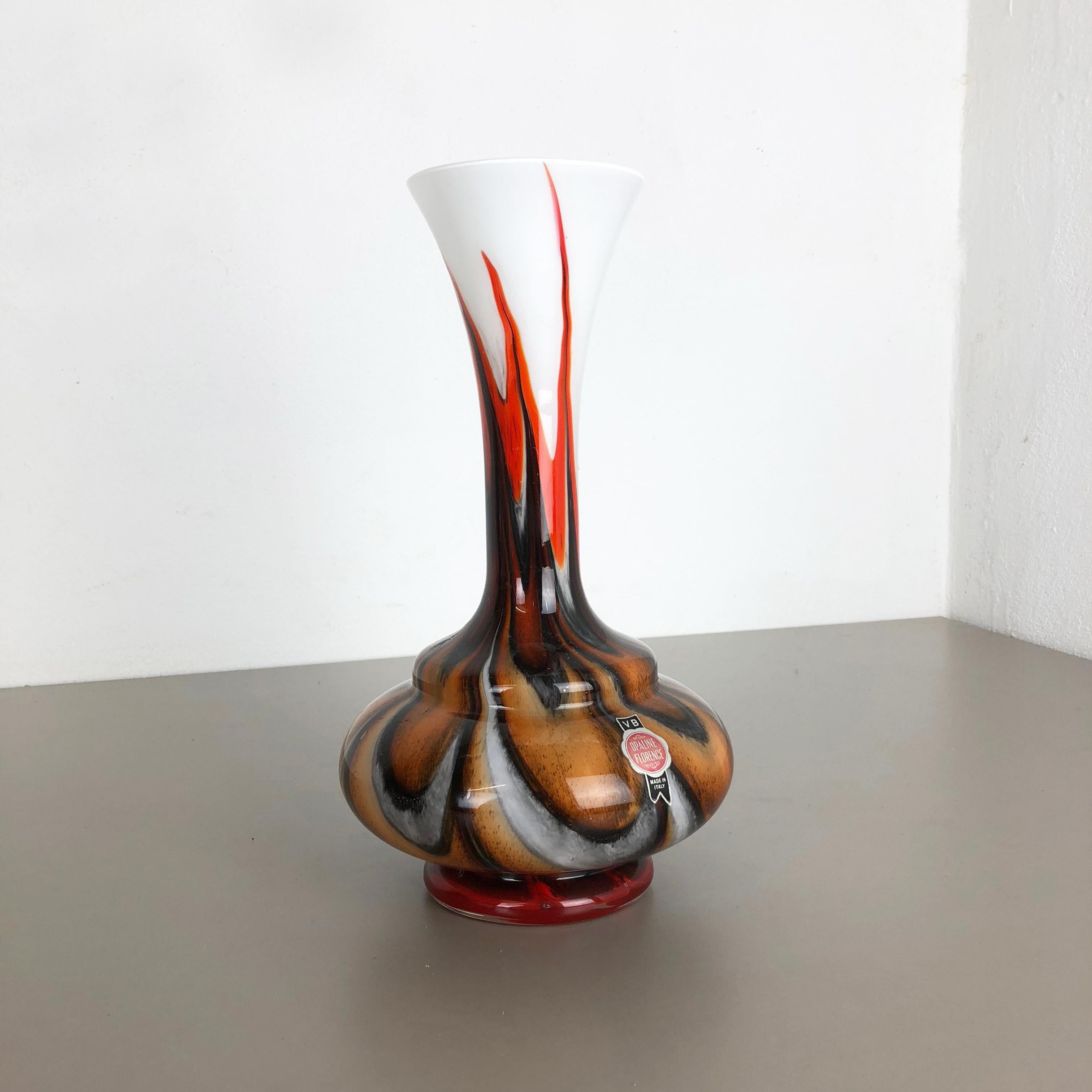 Seltene extra große Vintage Pop-Art-Opal-Vase aus Florenz-Glas im Pop-Art-Design, Italien (Moderne der Mitte des Jahrhunderts) im Angebot