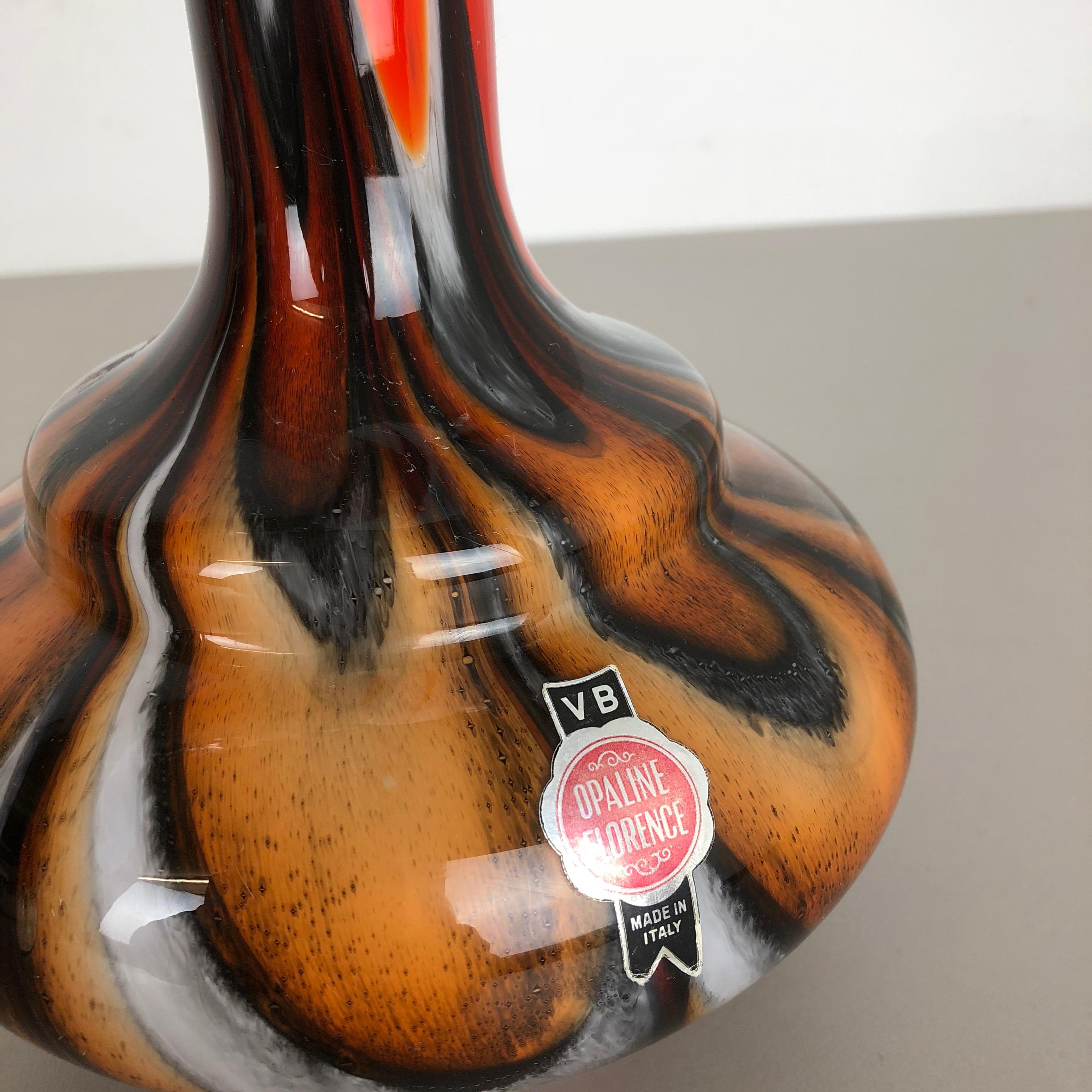 Rare et grand vase Pop Art vintage en verre de Florence en opaline, Italie Bon état - En vente à Kirchlengern, DE
