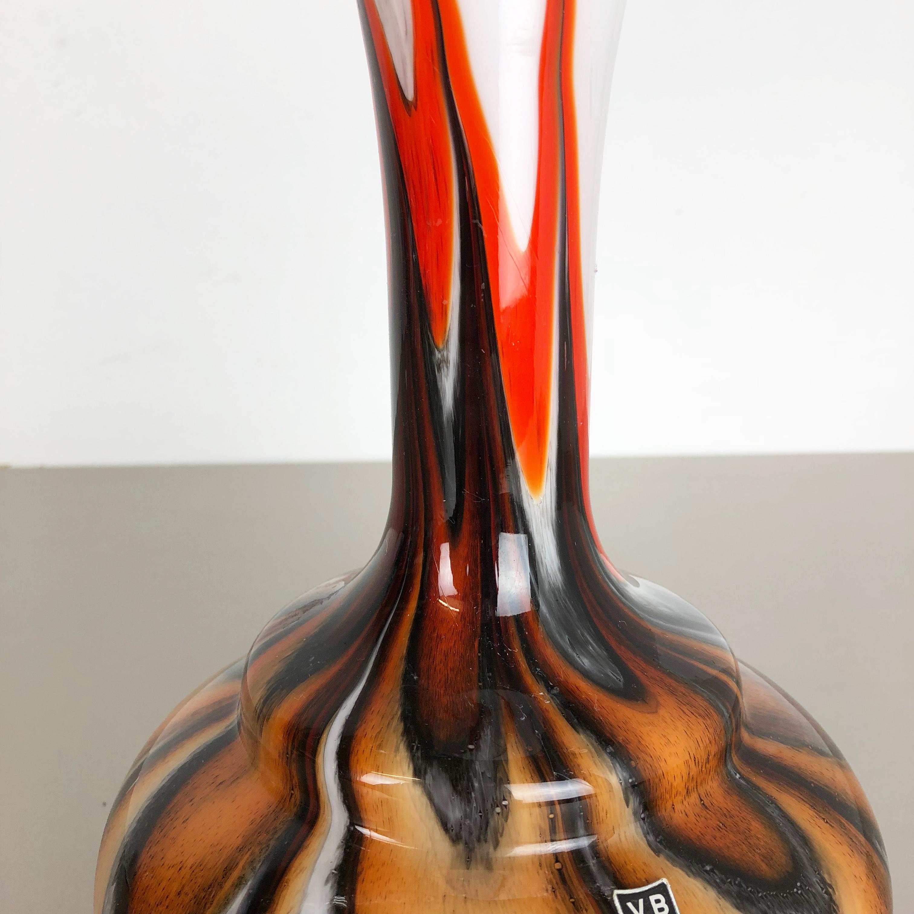 XX secolo Raro vaso di vetro Pop Art Opaline florence extra large d'epoca, design Italia in vendita