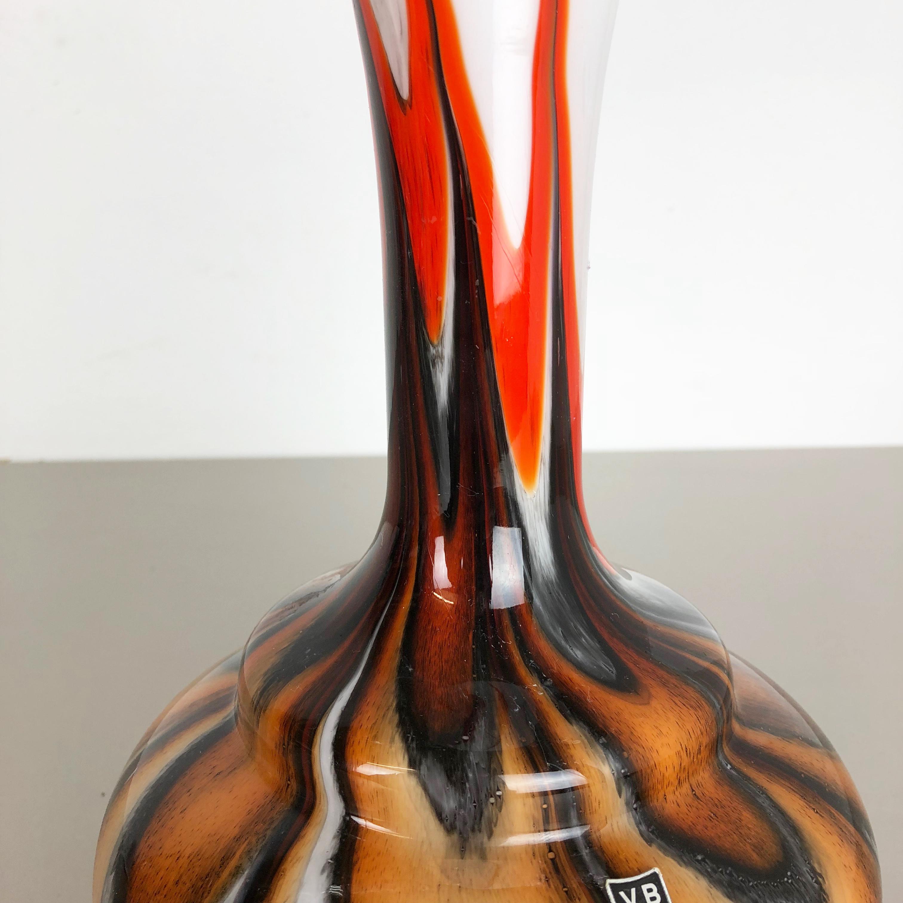 Rare Extra Large Vintage Pop Art Opaline Florence Glass Vase Design, Italy In Good Condition For Sale In Kirchlengern, DE