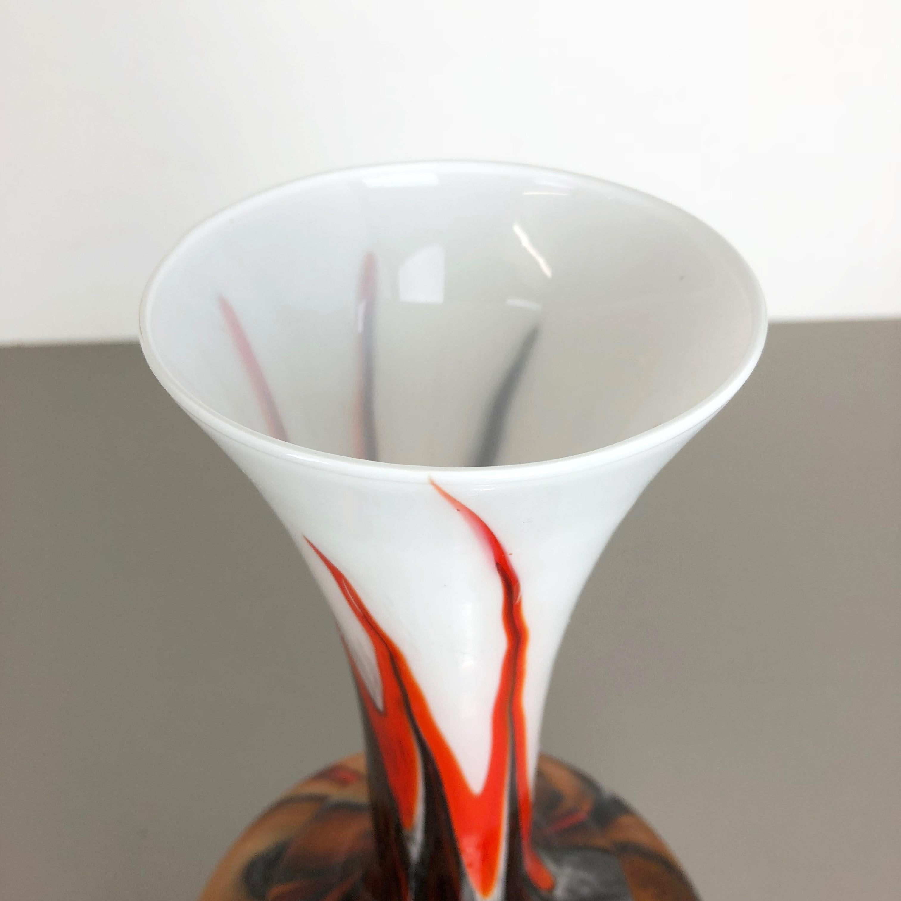 20th Century Rare Extra Large Vintage Pop Art Opaline Florence Glass Vase Design, Italy For Sale