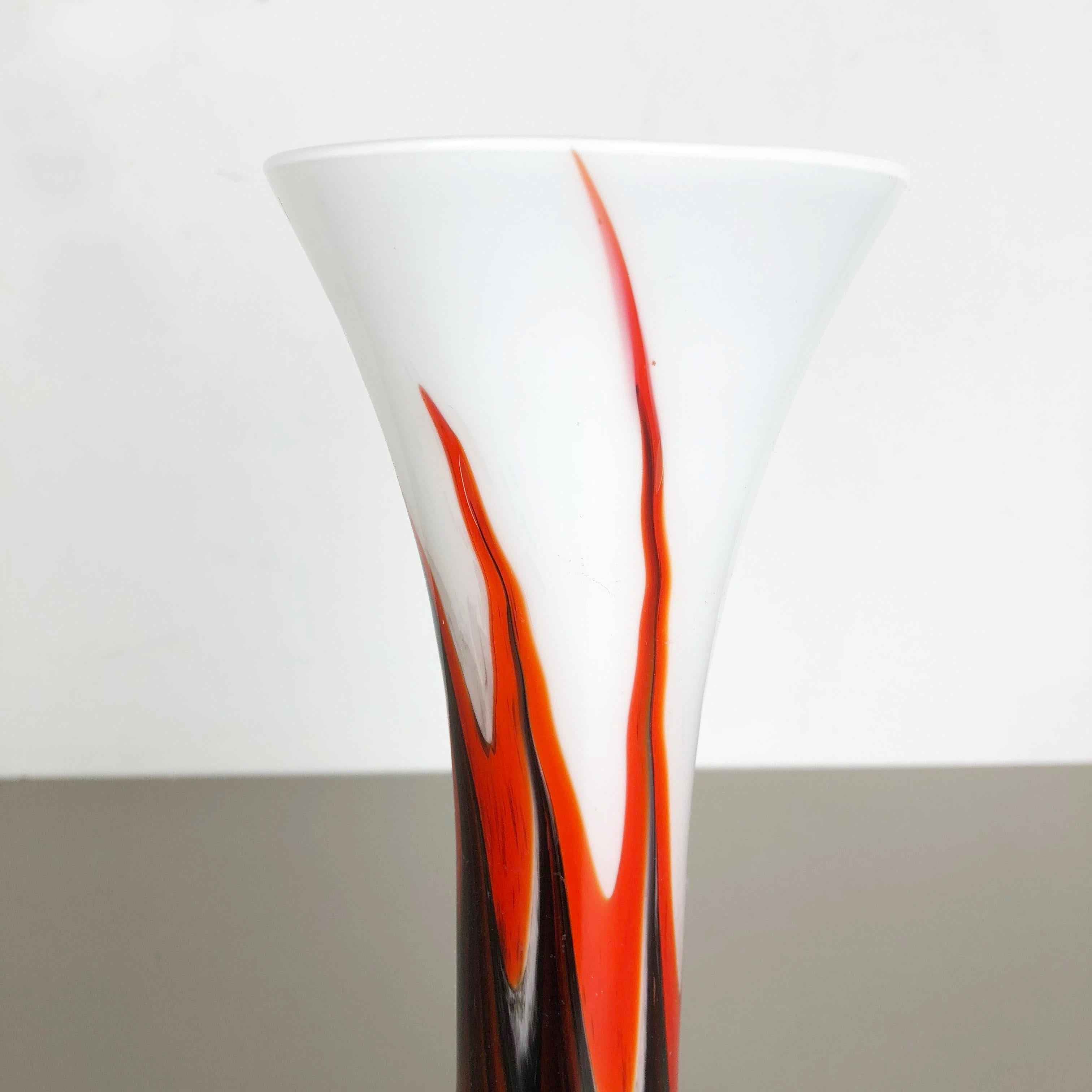 Rare Extra Large Vintage Pop Art Opaline Florence Glass Vase Design, Italy For Sale 1