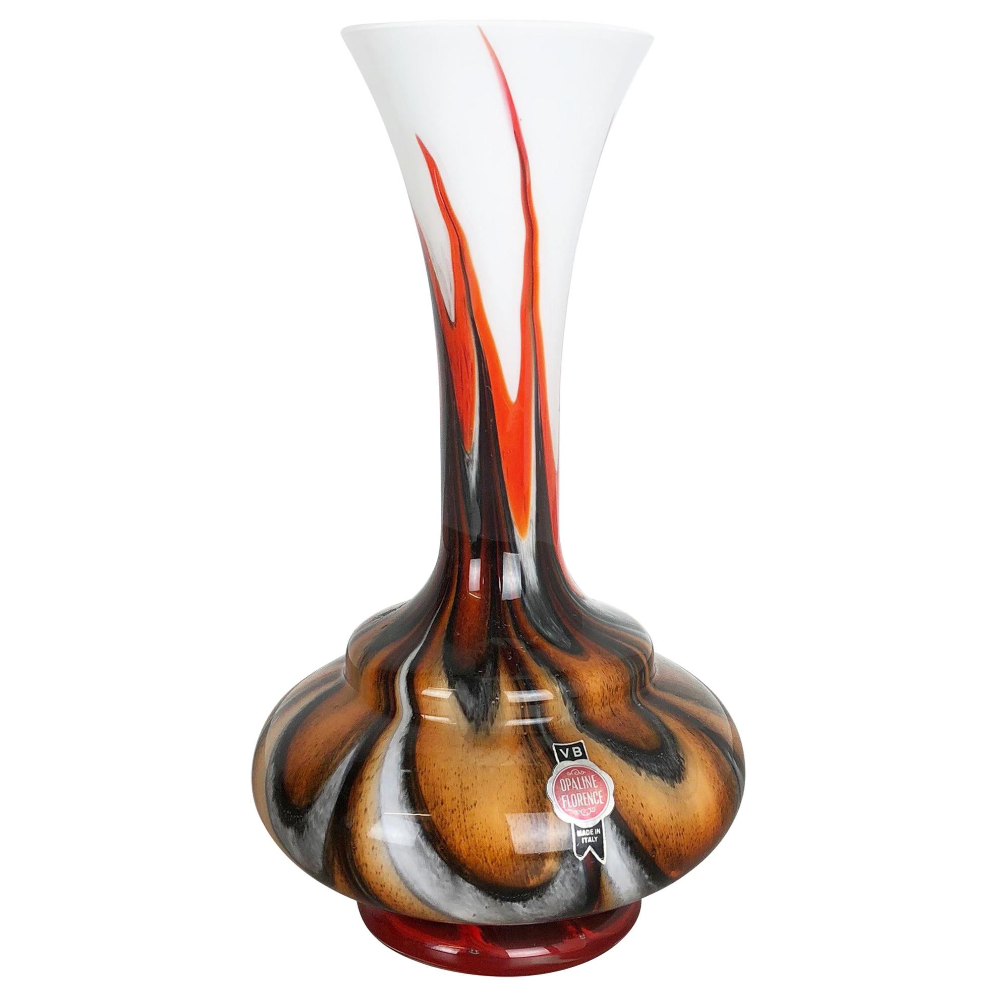 Seltene extra große Vintage Pop-Art-Opal-Vase aus Florenz-Glas im Pop-Art-Design, Italien im Angebot