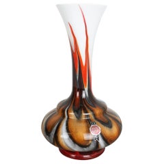 Rare Extra Large Vintage Pop Art Opaline Florence Glass Vase Design, Italy