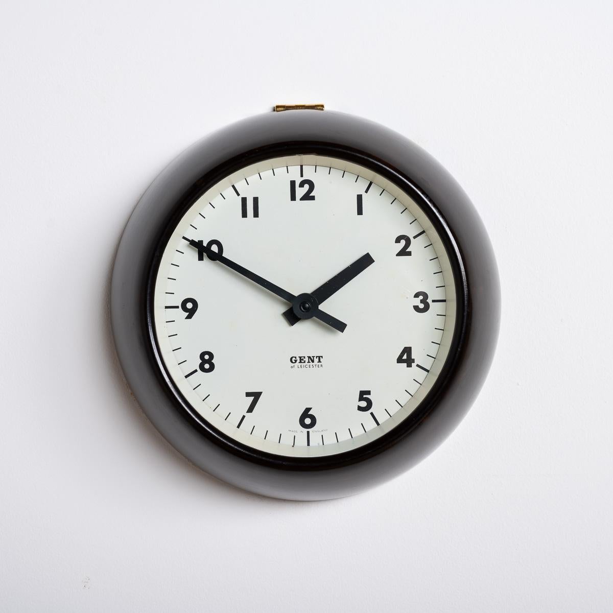 Molded Rare Extra Small Vintage Bakelite Wall Clock by Gent of Leicester - IG221303C