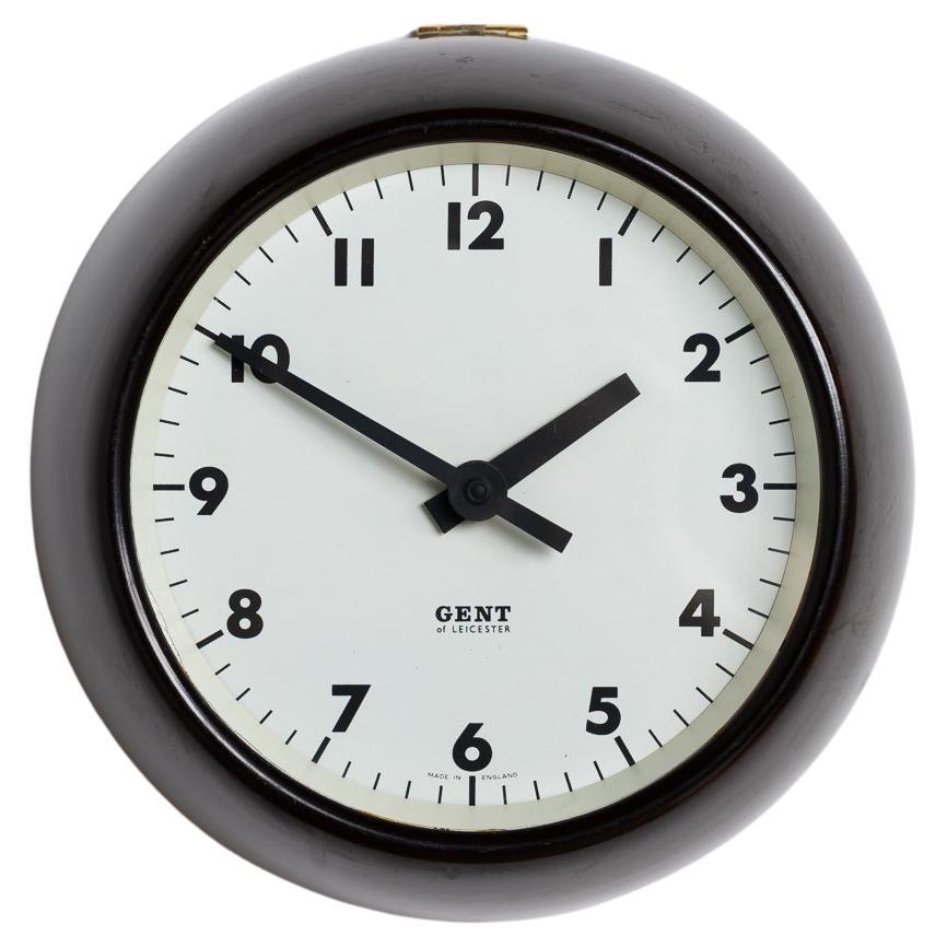 Rare horloge murale en bakélite vintage par Gent of Leicester - IG221303E