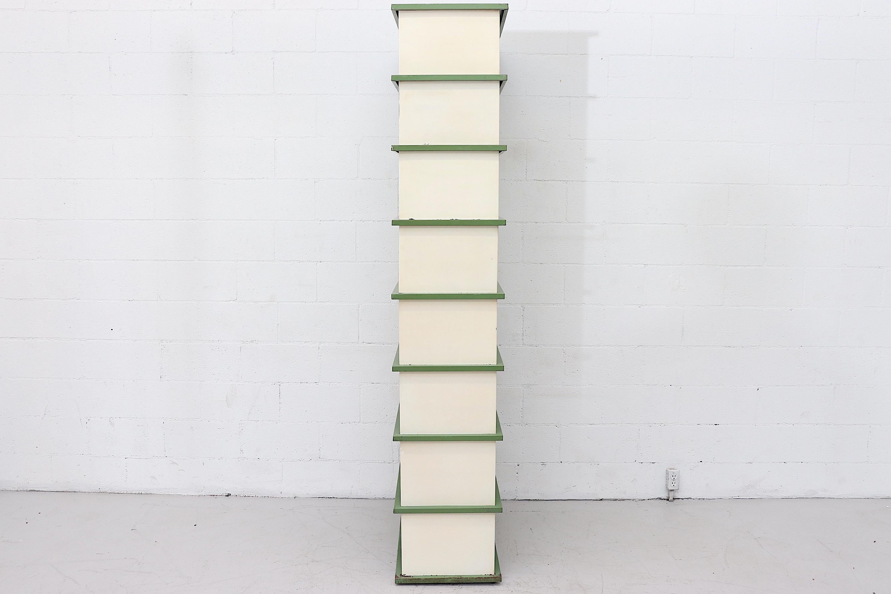 Rare Extra Tall Wim Rietveld Metal Bookcase Shelves for \