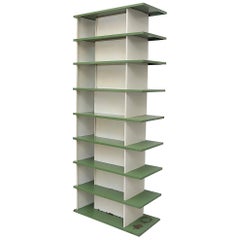 Vintage Rare Extra Tall Wim Rietveld Metal Bookcase Shelves for "De Bijenkorf"