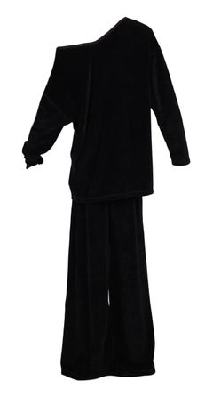 RARE F/W 1994 Gucci Tom Ford Black Velvet Baggy Jumpsuit Sweatshirt Pants