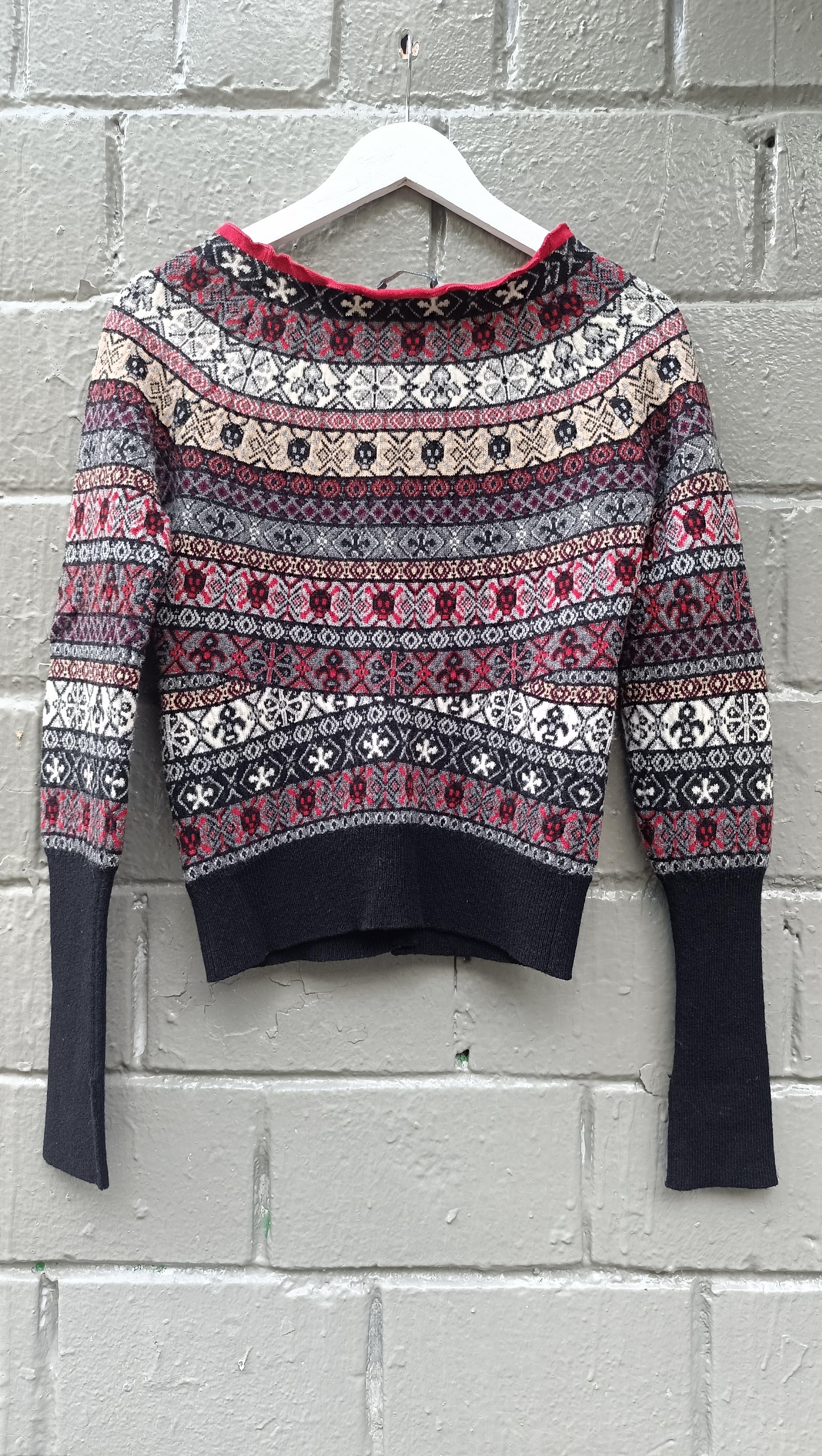 Rare F/W 2005 Alexander McQueen Pull / cardigan en laine bouillie Isle Of You en vente 13