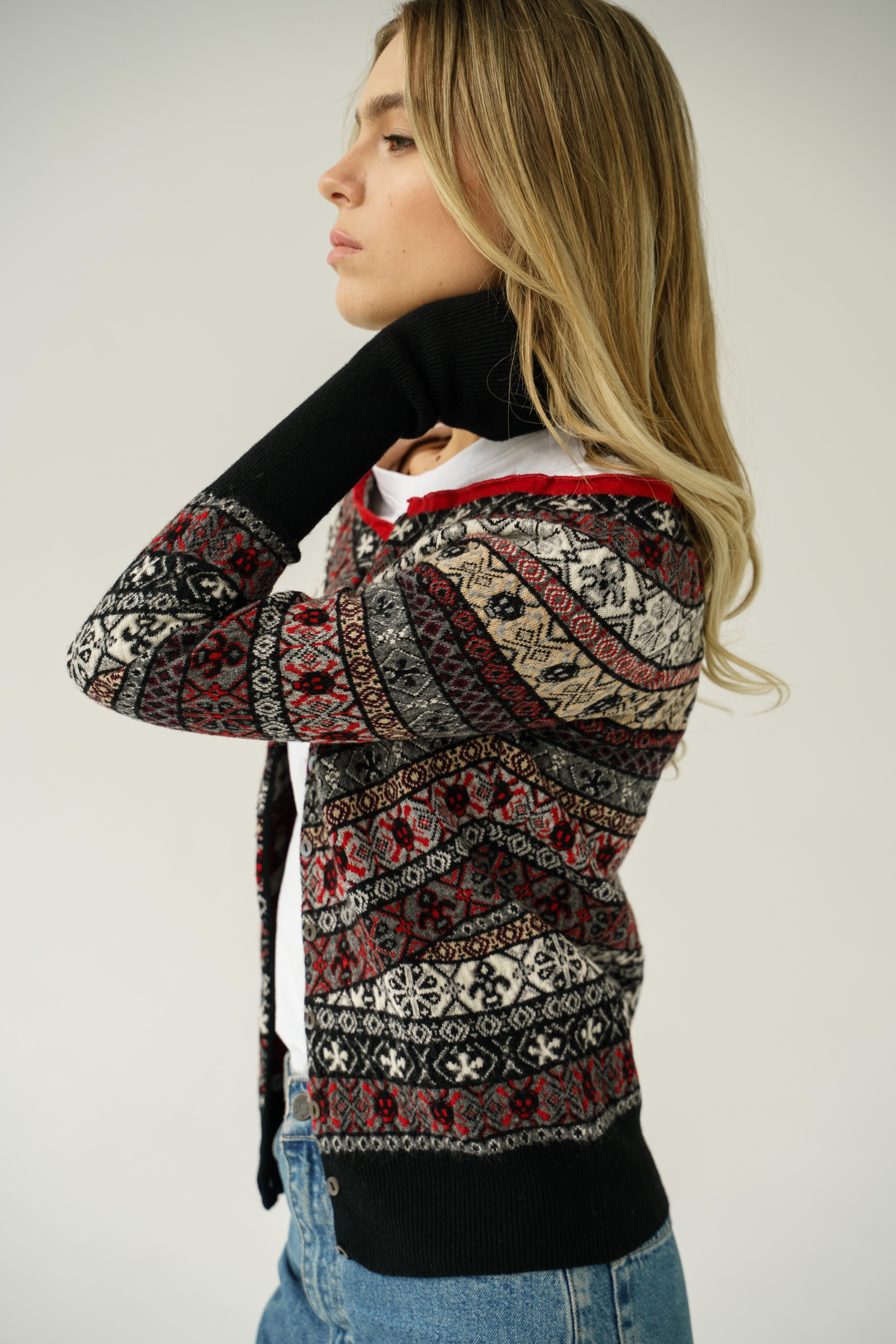 Rare F/W 2005 Alexander McQueen Pull / cardigan en laine bouillie Isle Of You en vente 2