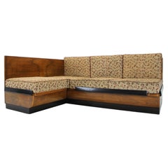 Seltenes klappbares Stoff-Sofa von Halabala für UP. Zavody, 1953, Tschechoslowakei