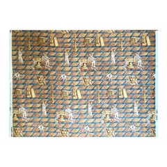 Rare fabric panel designed by Gio Ponti
