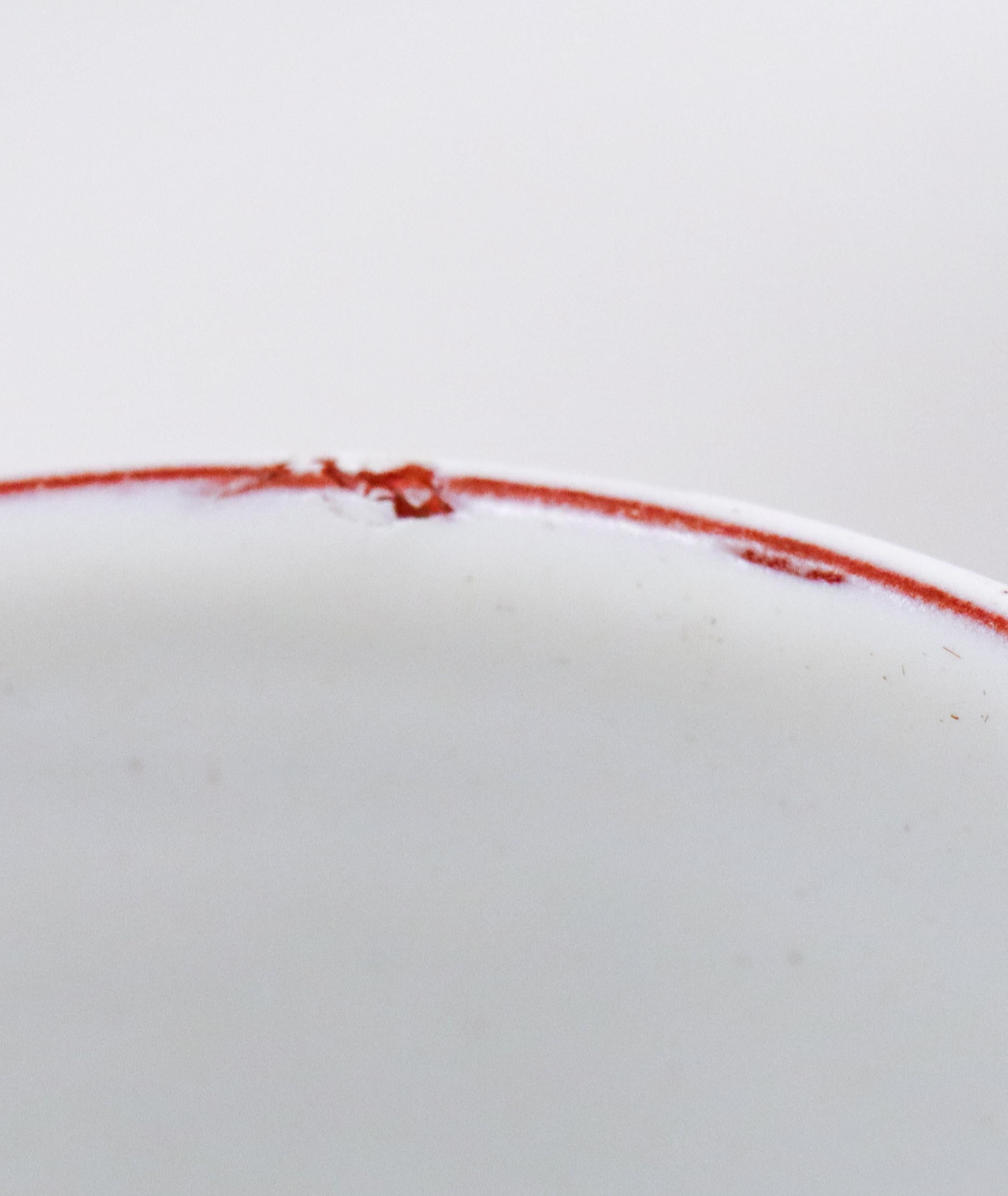 Rare bol à couvercle en faïence rayé rouge et blanc Stig Lindberg - Gustavsberg 1950s en vente 1