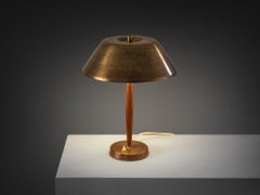 Rare lampe de table Falkenbergs Belysning '6417' en laiton et teck