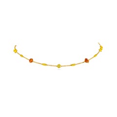 Rare Fancy Shape Natural Colored Diamond Gold Necklace