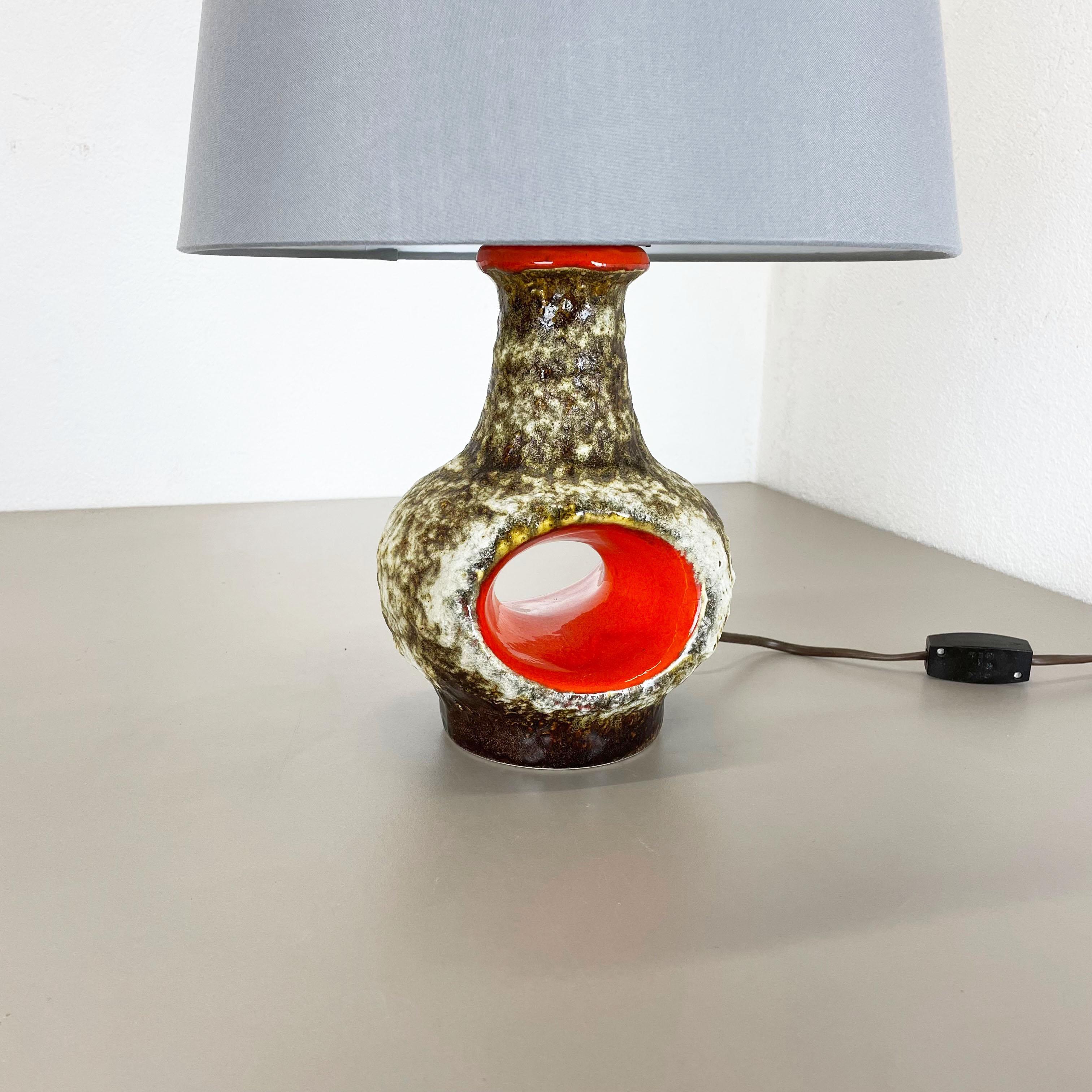 Mid-Century Modern Rare Fat Lava Ceramic Pottery Table Light by Dümler and Breiden, Germany, 1970s For Sale