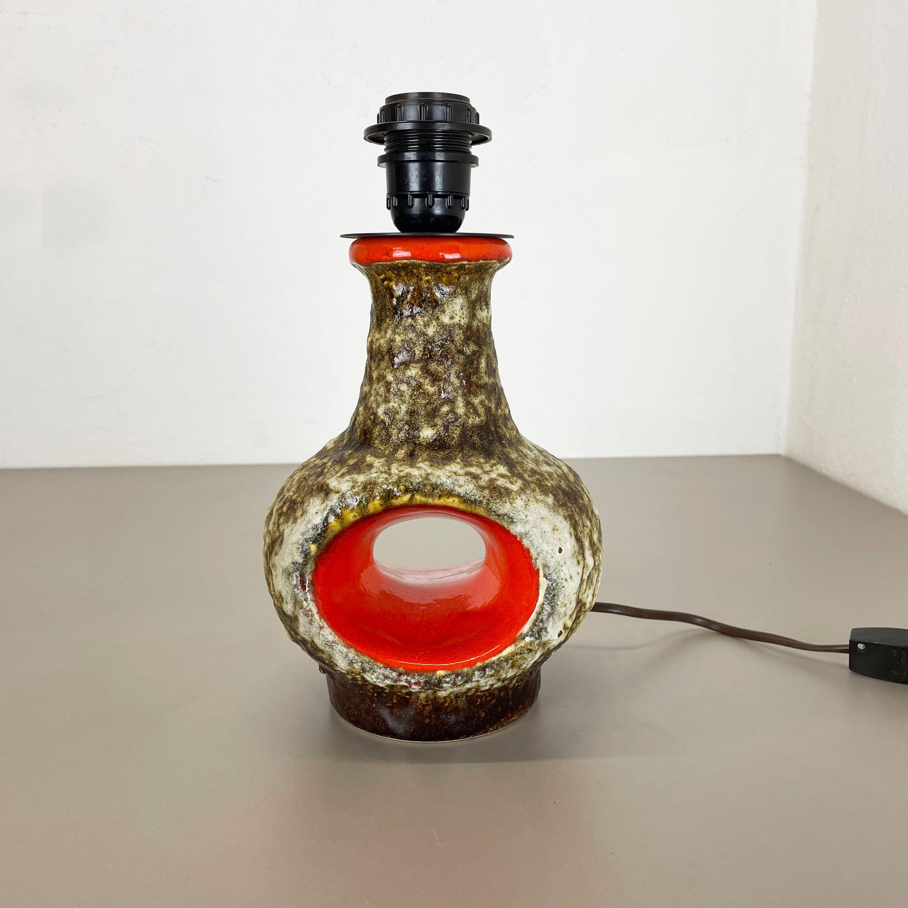 Rare Fat Lava Ceramic Pottery Table Light by Dümler and Breiden, Germany, 1970s In Good Condition For Sale In Kirchlengern, DE