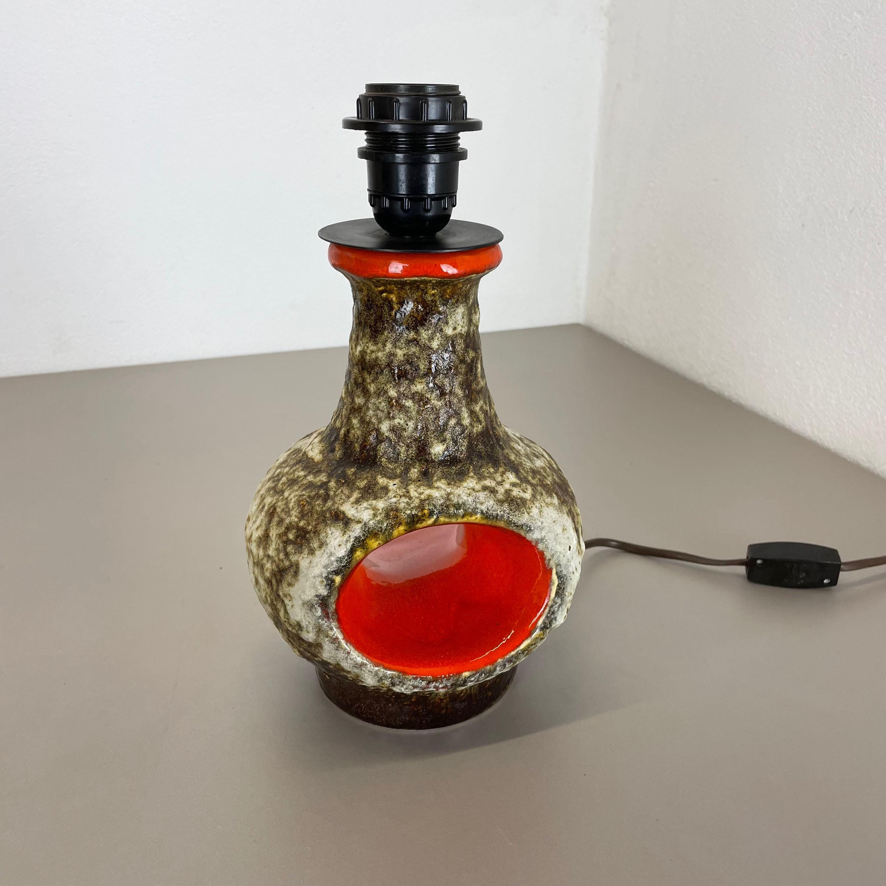 20th Century Rare Fat Lava Ceramic Pottery Table Light by Dümler and Breiden, Germany, 1970s For Sale