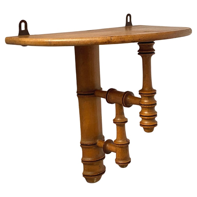 Rare Faux Bamboo Wall Bracket, Brown Color, France 1960 For Sale at 1stDibs