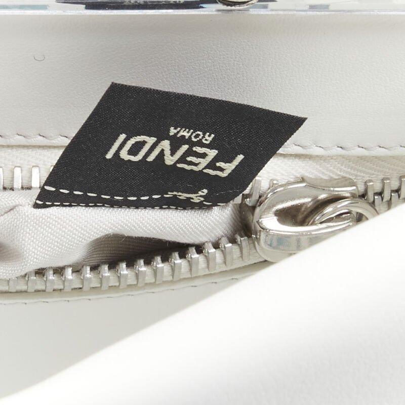 rare FENDI 2019 Limited Peekaboo FF Zucca clear PVC monogram perspex handle bag For Sale 7