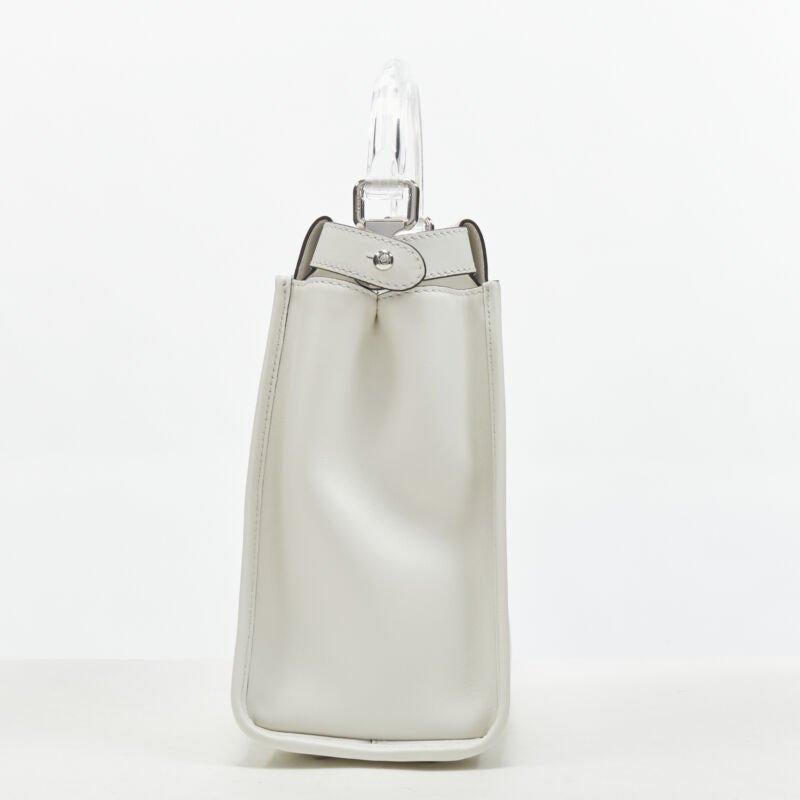 rare FENDI 2019 Limited Peekaboo FF Zucca clear PVC monogram perspex handle bag In Excellent Condition For Sale In Hong Kong, NT