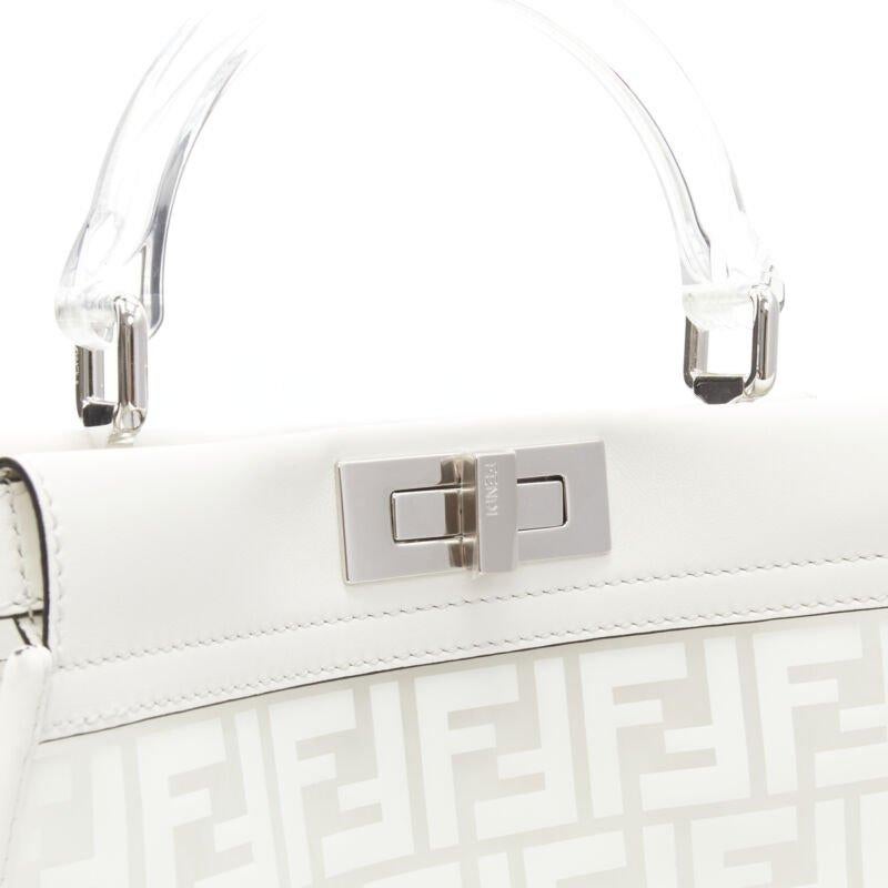 rare FENDI 2019 Limited Peekaboo FF Zucca clear PVC monogram perspex handle bag For Sale 2