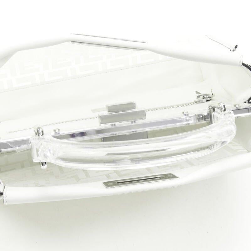 rare FENDI 2019 Limited Peekaboo FF Zucca clear PVC monogram perspex handle bag For Sale 4