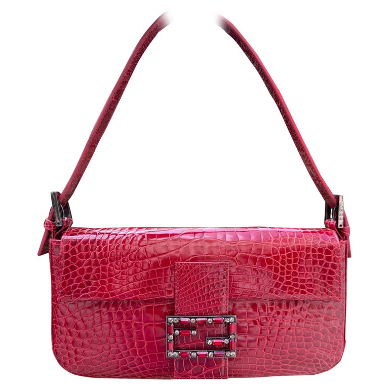 Rare Fendi crocodile skin iconic vintage baguette bag