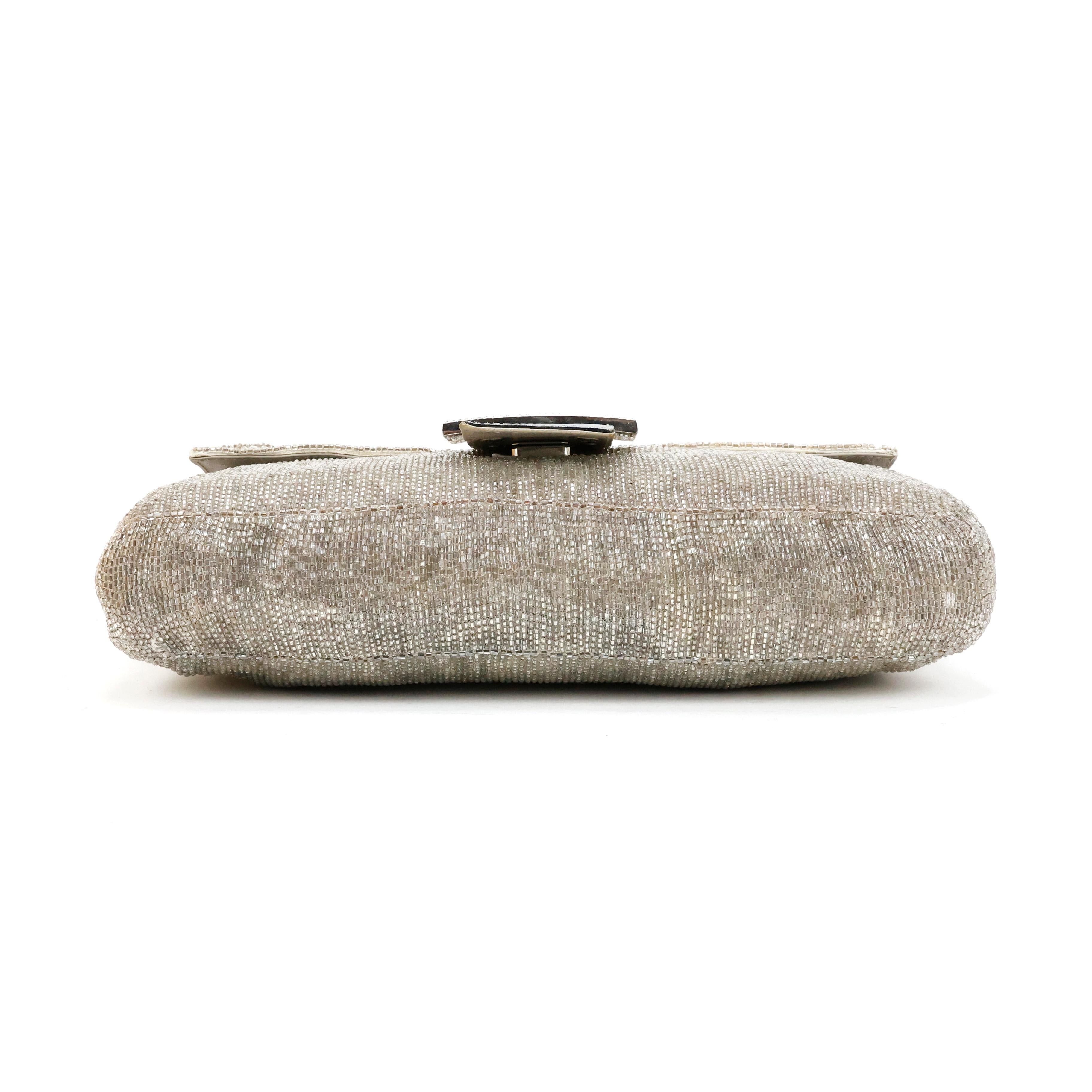 Rare Fendi Crystal Embellished Baguette with Lizard Leather In Good Condition For Sale In Bressanone, Trentino-Alto Adige