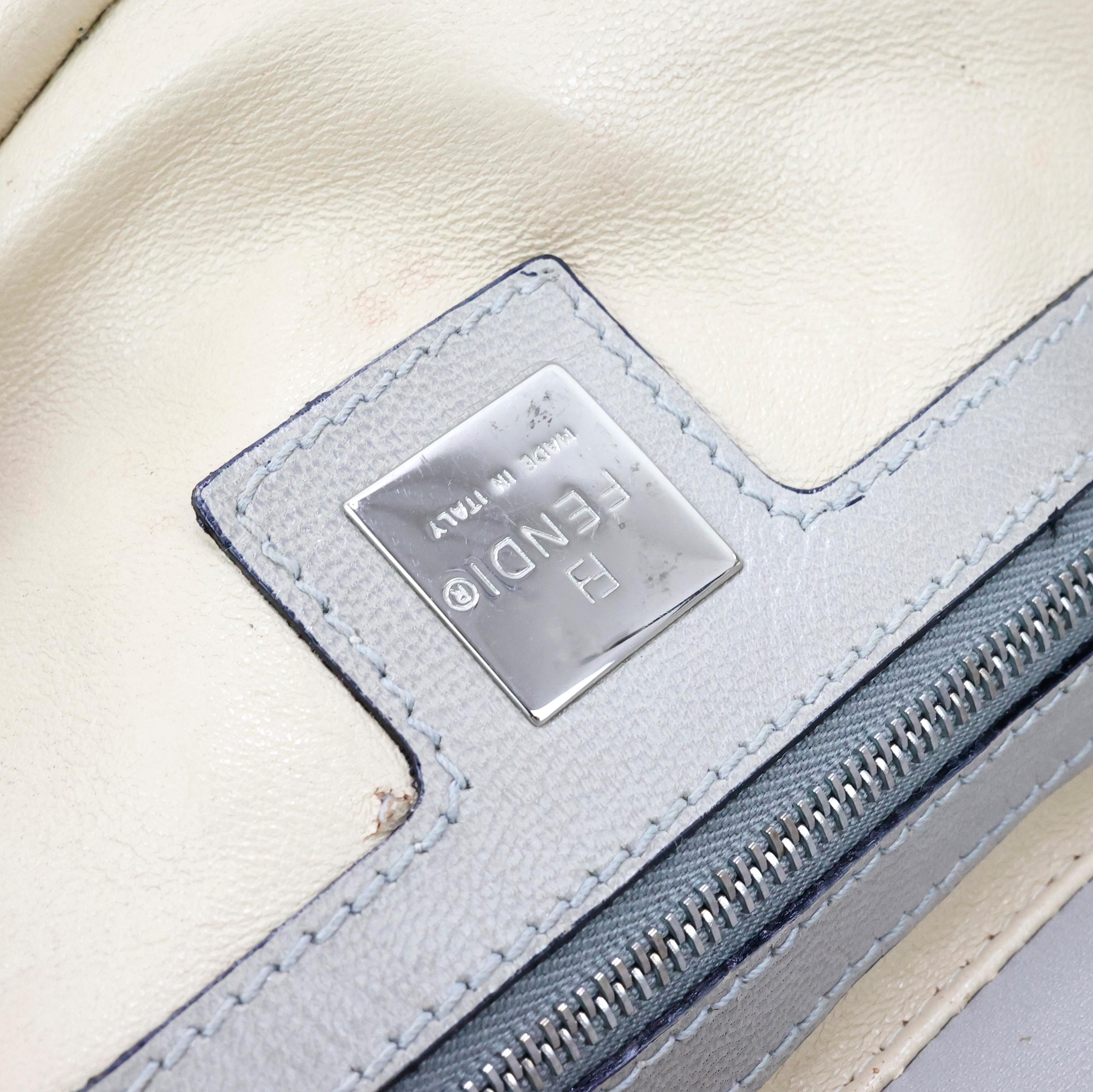 Rare Fendi Crystal Embellished Baguette with Lizard Leather For Sale 3