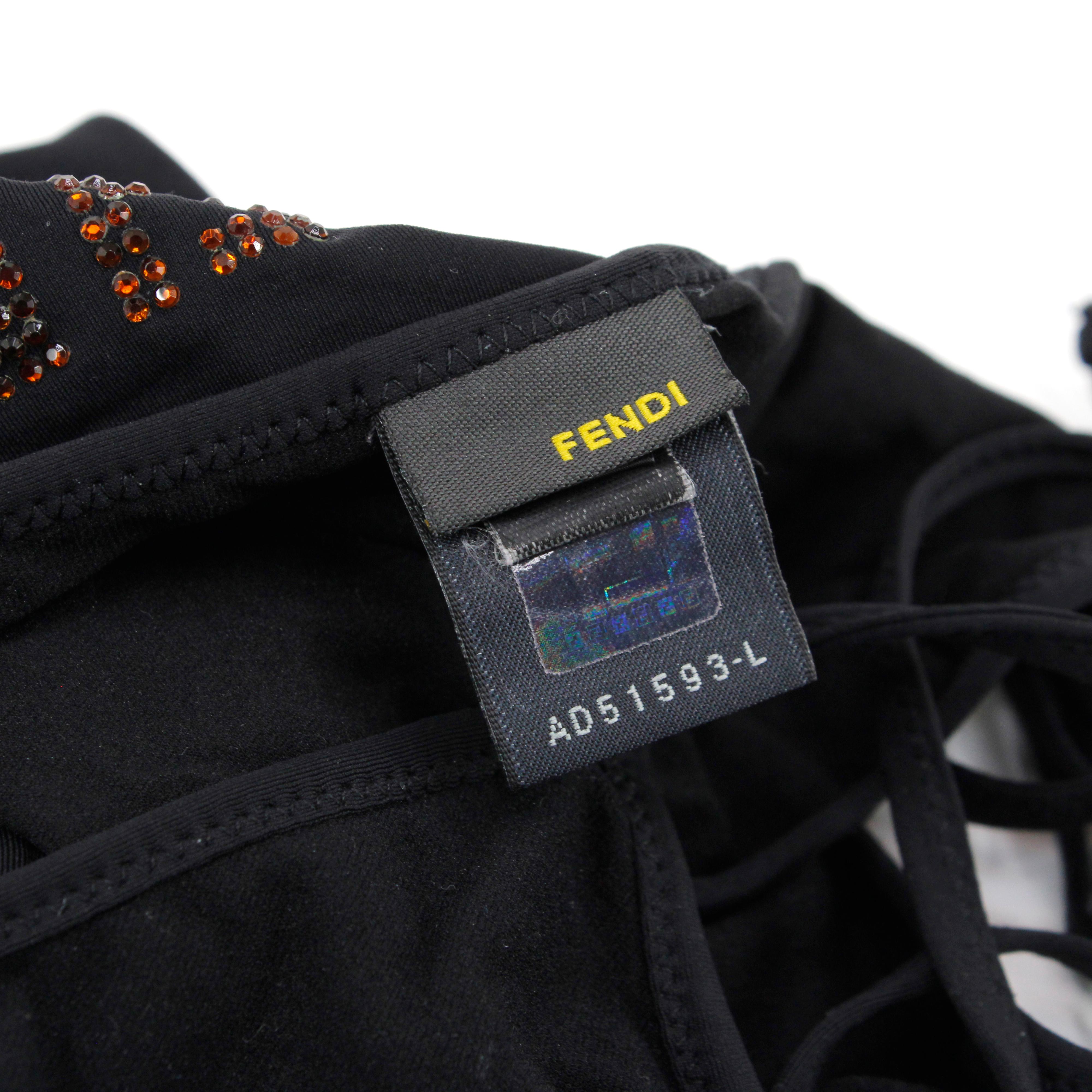 Bikini rare orné de cristaux de Fendi en vente 2
