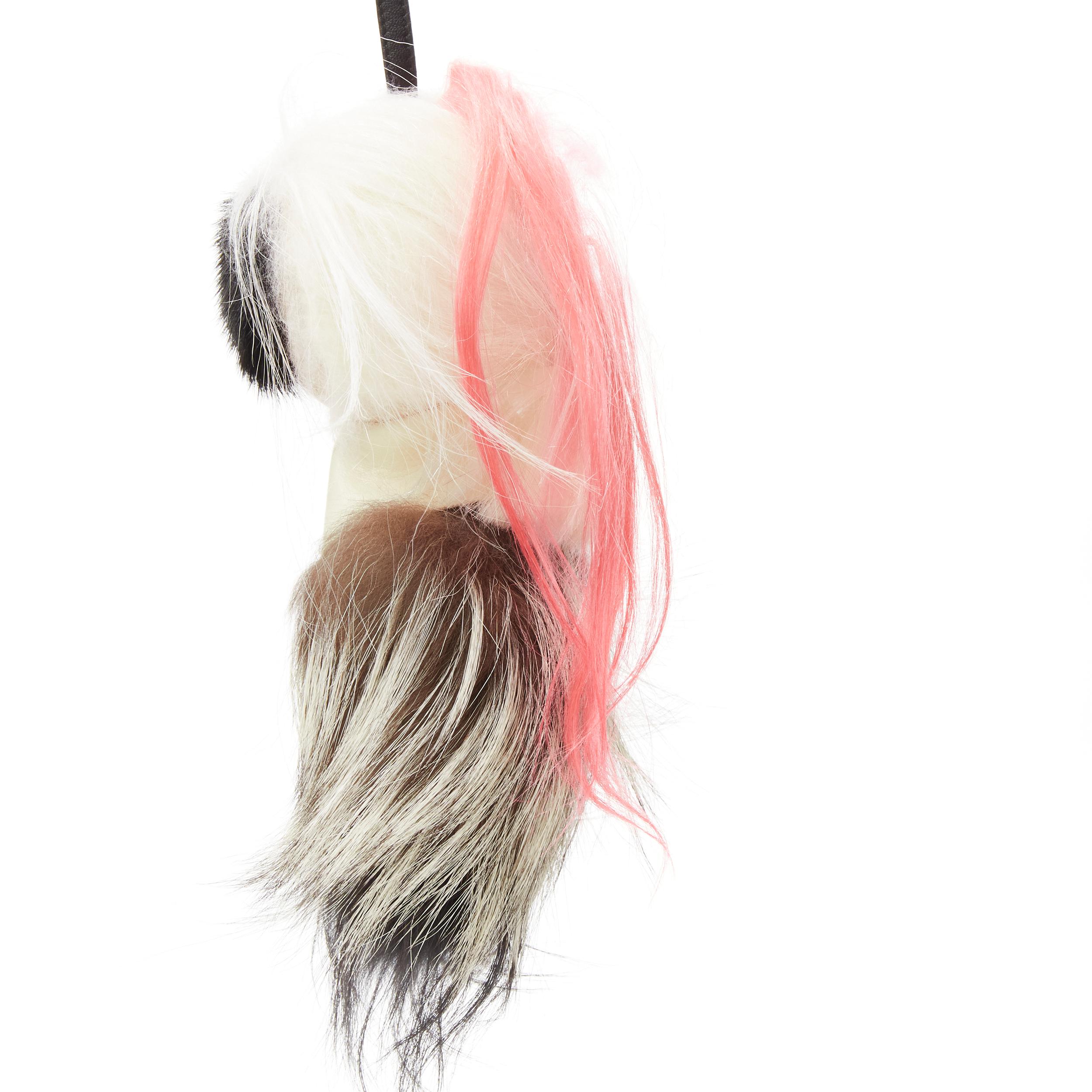 rare FENDI Karlito 2014 Large limited pink mink fox fur bag charm keyring 
Reference: ANWU/A00147 
Brand: Fendi 
Designer: Karl Lagerfeld 
Collection: Karlito 2014 Runway 
Material: Fur 
Color: Multi 
Pattern: Solid 
Extra Detail: Extremely rare and