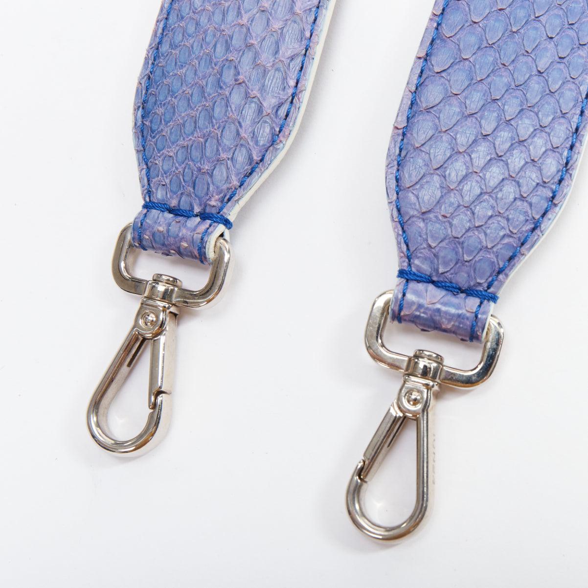 rare FENDI Karlito purple scaled leather Karl fur cartoon applique bag strap In Good Condition For Sale In Hong Kong, NT