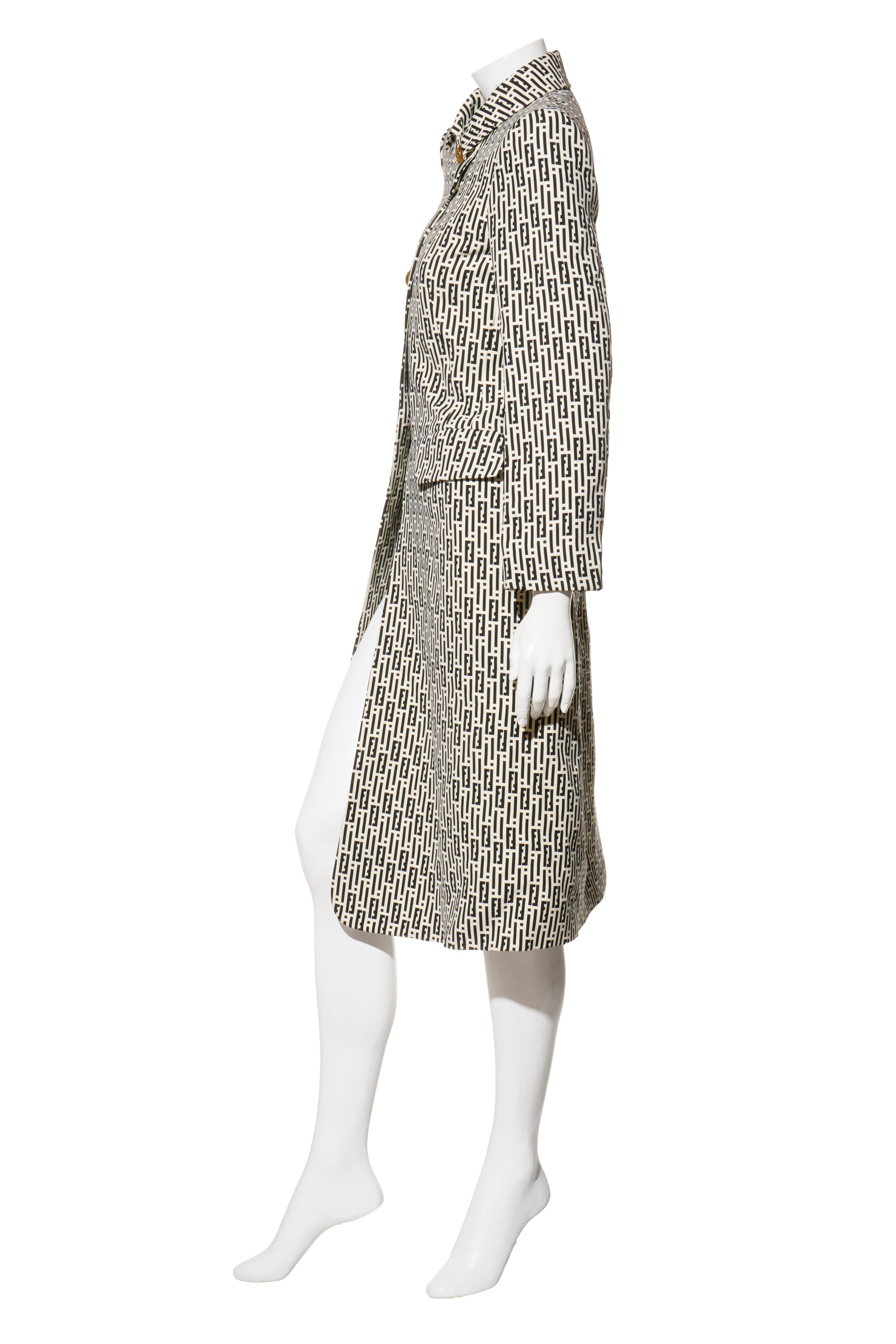 Raro set di abiti con gonna a 3 pezzi in lana e seta Monogram di Fendi in vendita 8